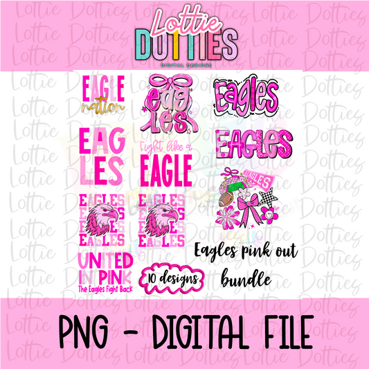 Pink out Eagles Bundle PNG | Pink Mascot designs | Digital Download