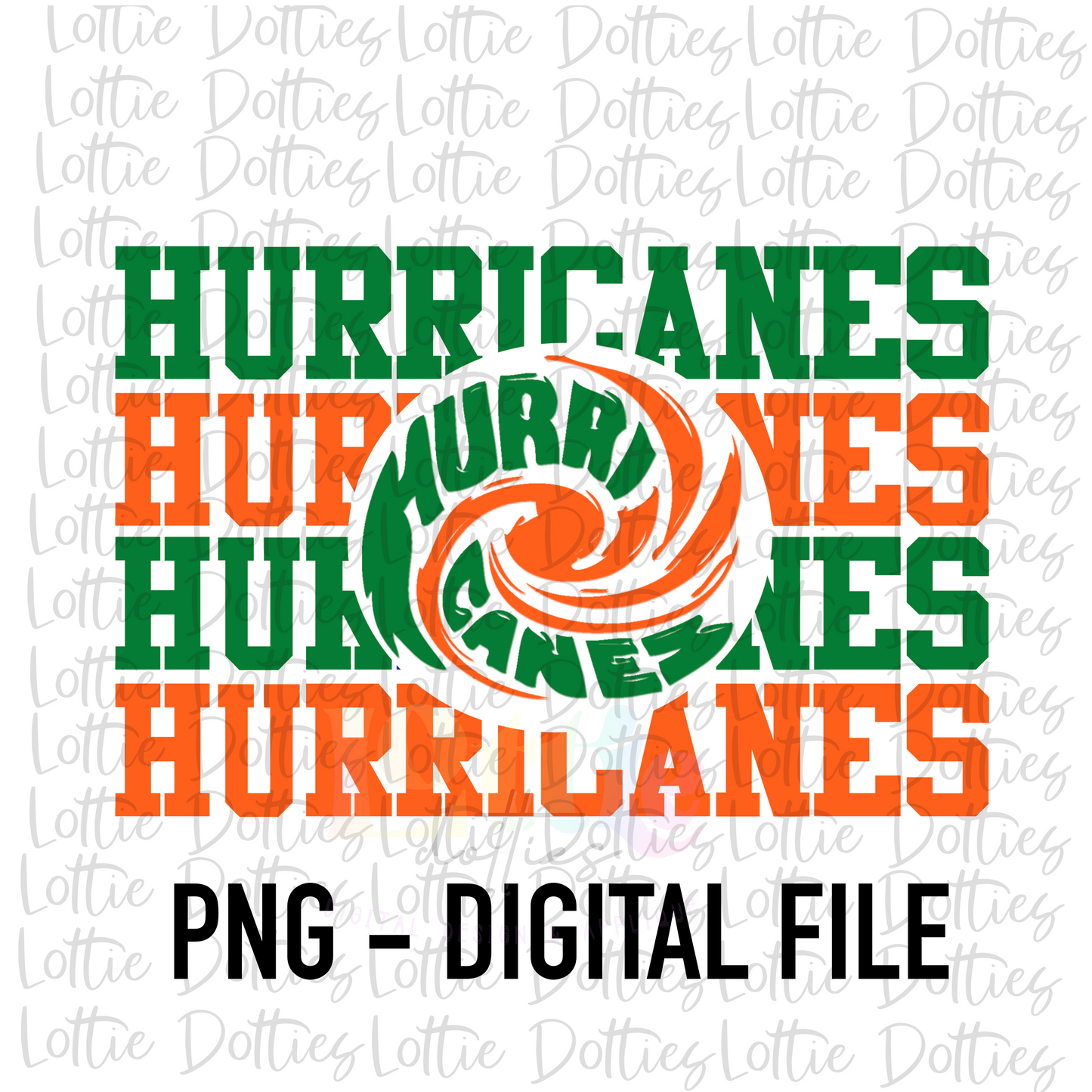 Hurricanes PNG - Hurricanes - Sublimation Design - Digital Download - Orange and Green