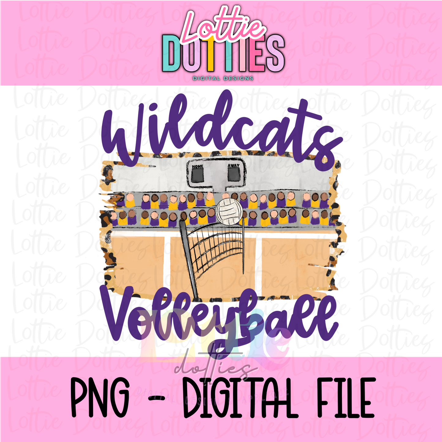 Wildcats Volleyball PNG - Wildcats - sublimation design - Digital Download - Purple and Gold