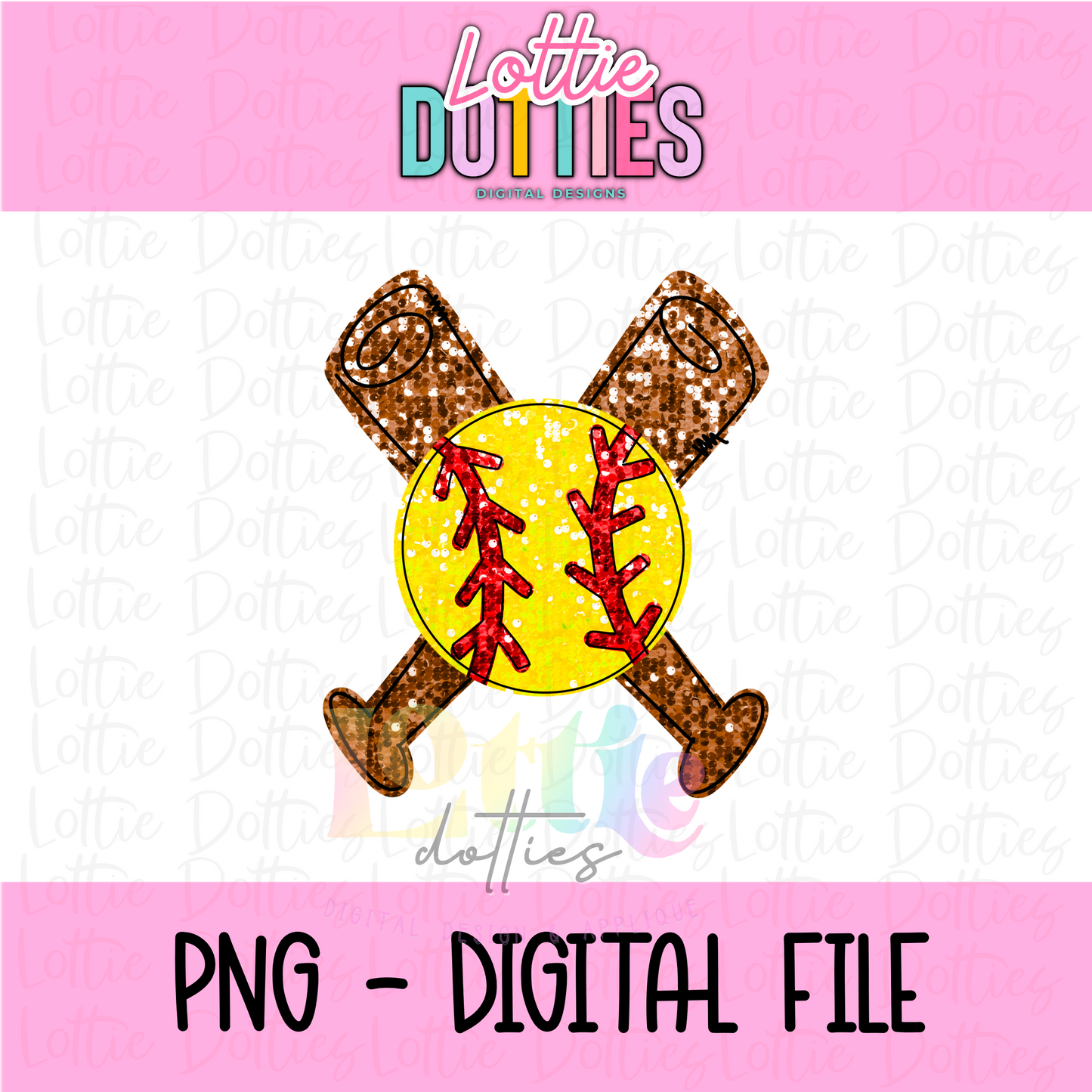 Bat and Softball PNG - Softball Sublimation - Digital Download - Softball Sequins