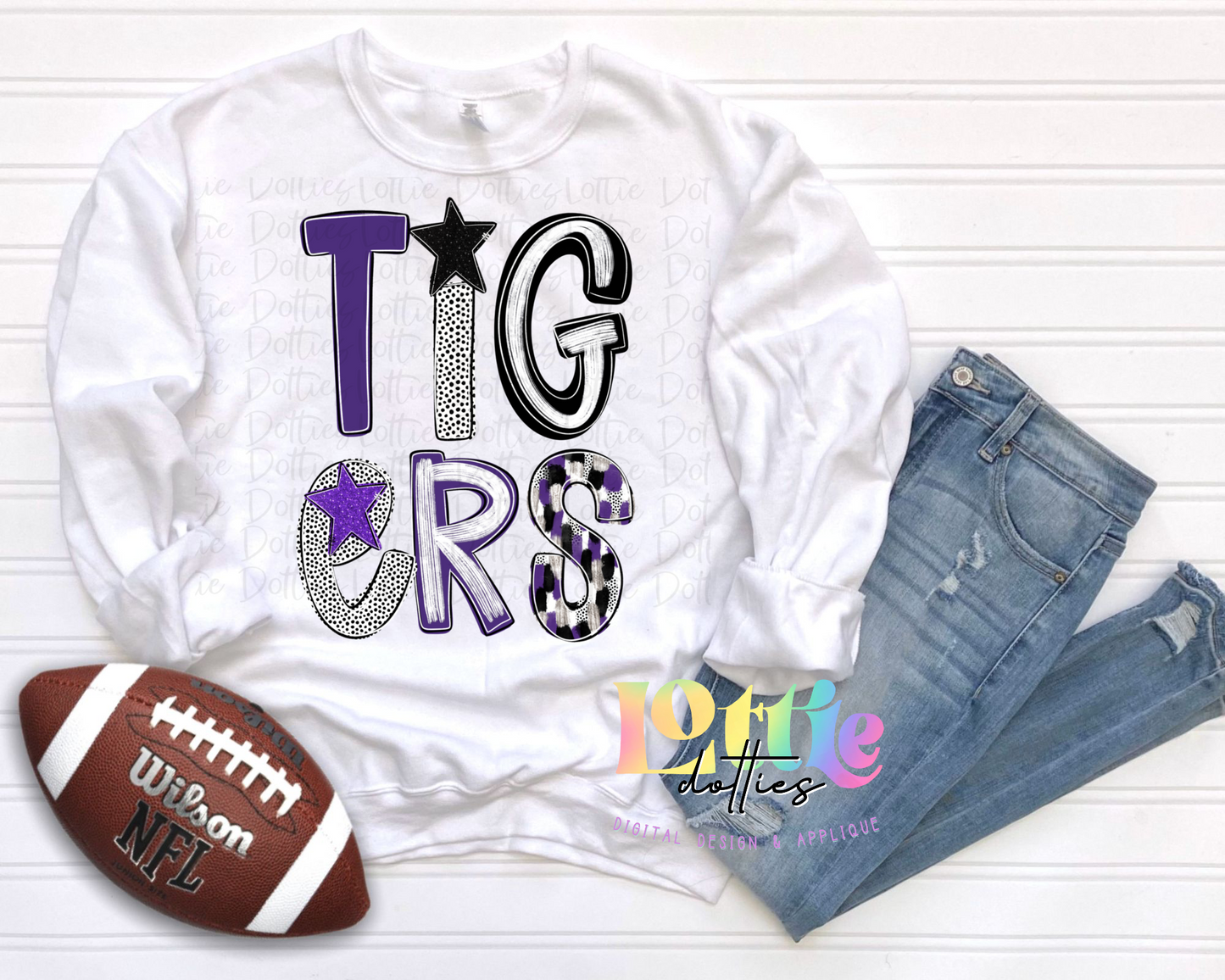 Tigers Poppy PNG - Tigers sublimation design - Digital Download - Purple and Black