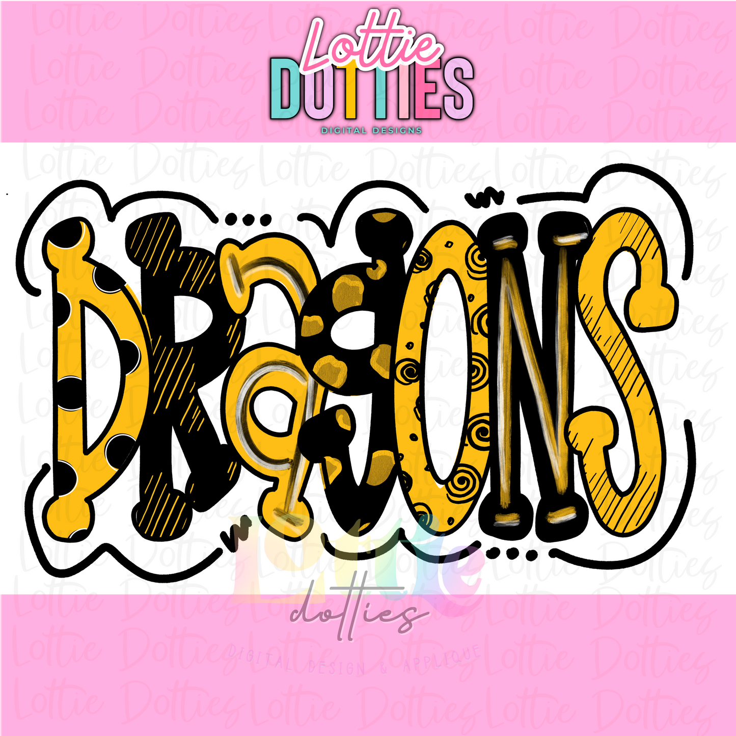 Dragons PNG - Digital Download - Dragons Sublimation - Black and Gold