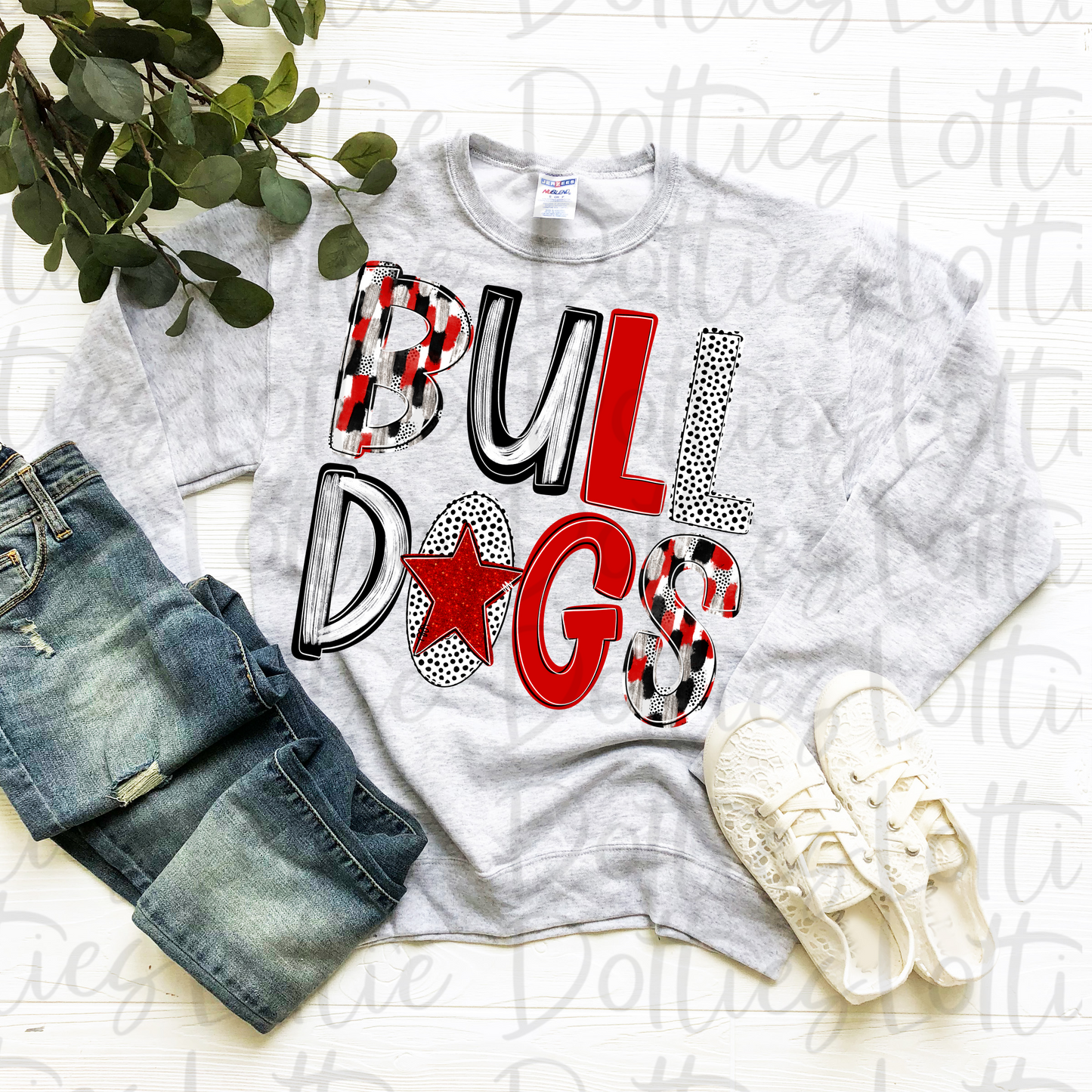 Bulldogs poppy PNG - Digital Download - Bulldogs Sublimation Design -Red and Black