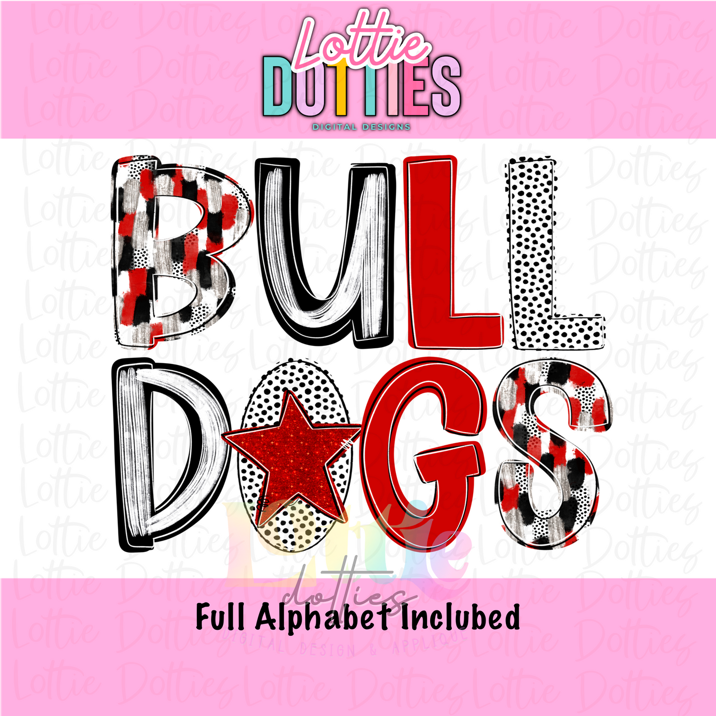 Bulldogs poppy PNG - Digital Download - Bulldogs Sublimation Design -Red and Black