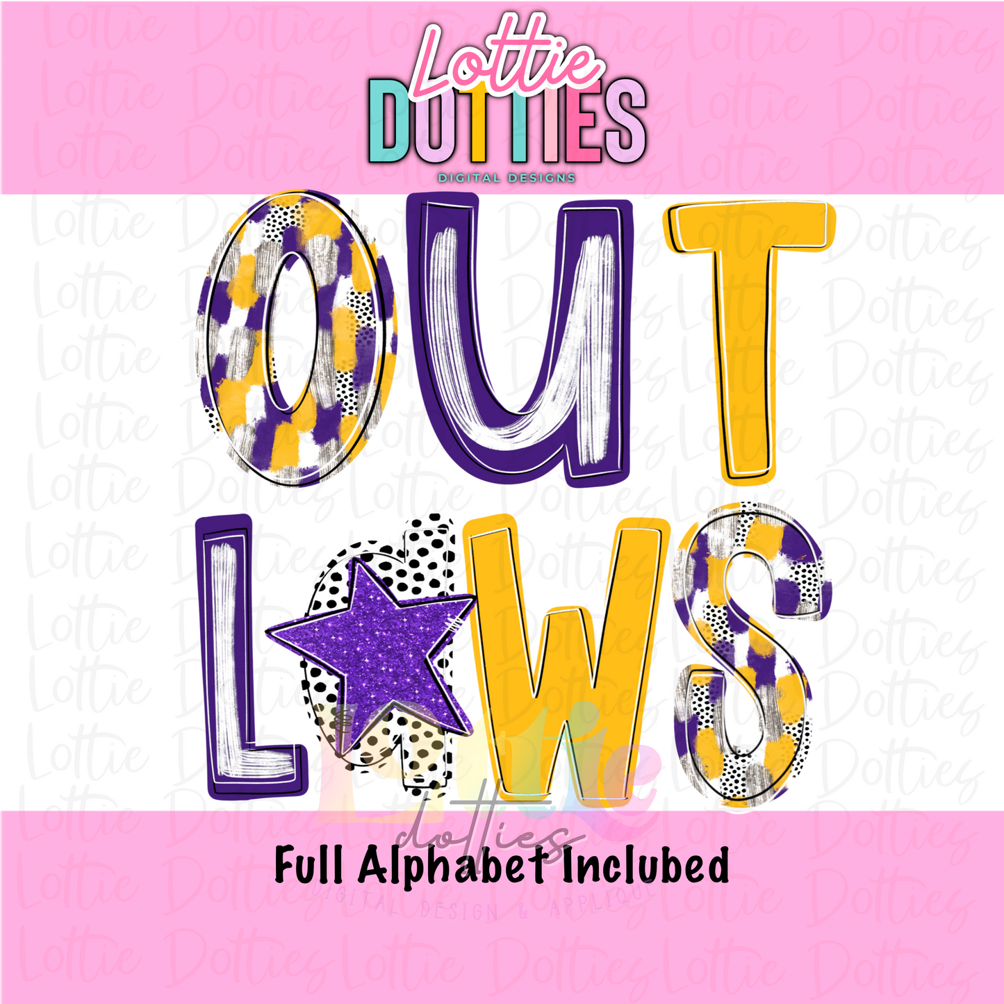 Outlaws PNG - Outlaws Poppy Sublimation - Digital Download - Purple and Gold