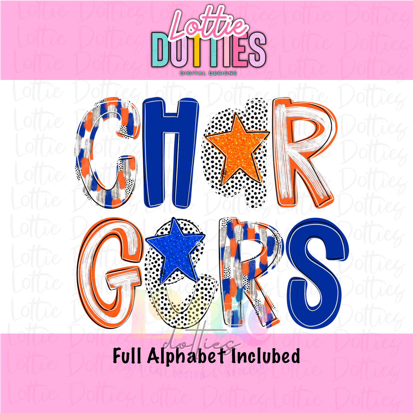 Chargers Poppy PNG - Instant Download - Digital Download - Sublimation Design - Royal and Orange