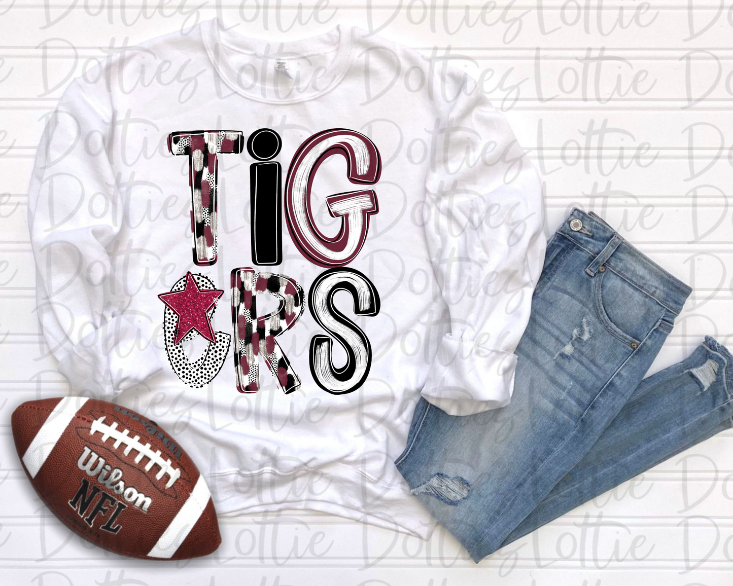 Tigers Poppy PNG - Tigers sublimation design - Digital Download - Maroon and Black