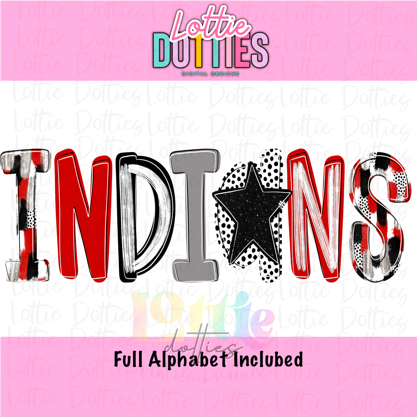 Indians PNG - Indians Poppy Sublimation- Digital Download - Red and Black