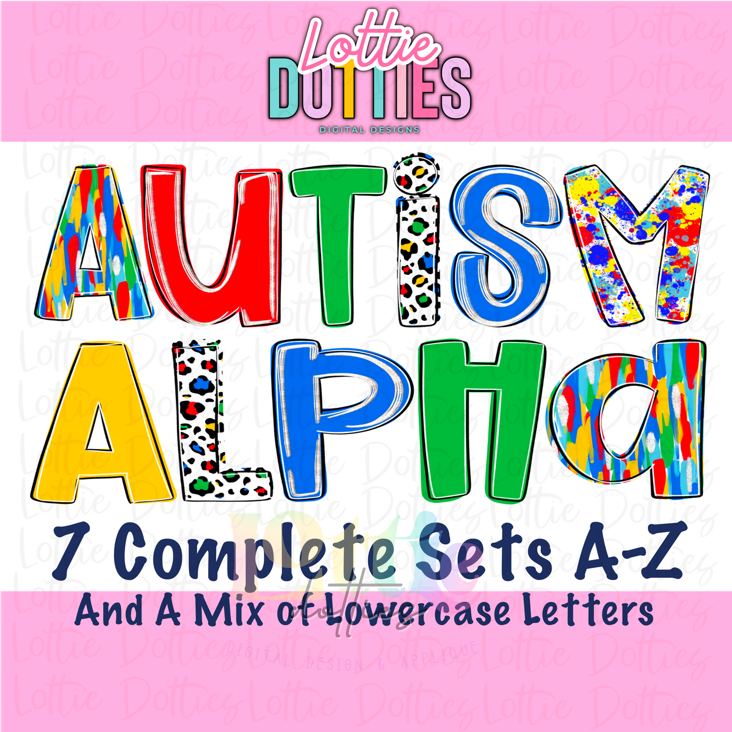 Autism Alphabet - Alpha Pack - Alphabet Clipart - Instant Download - Alpha Pack