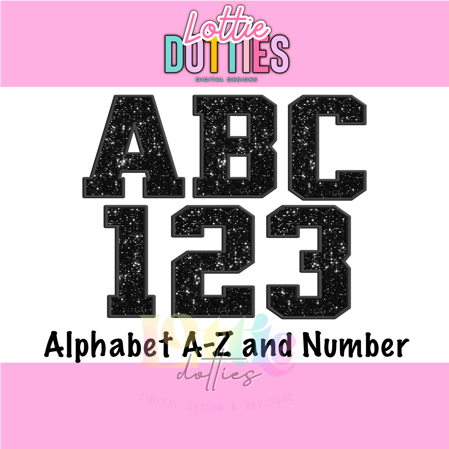 Black Sequin Spirit 1 - Alphabet Clipart - Instant Download - Alpha Pack