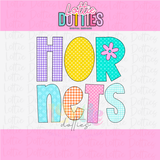 Hornets PNG - Hornets faux applique sublimation design - Digital Download