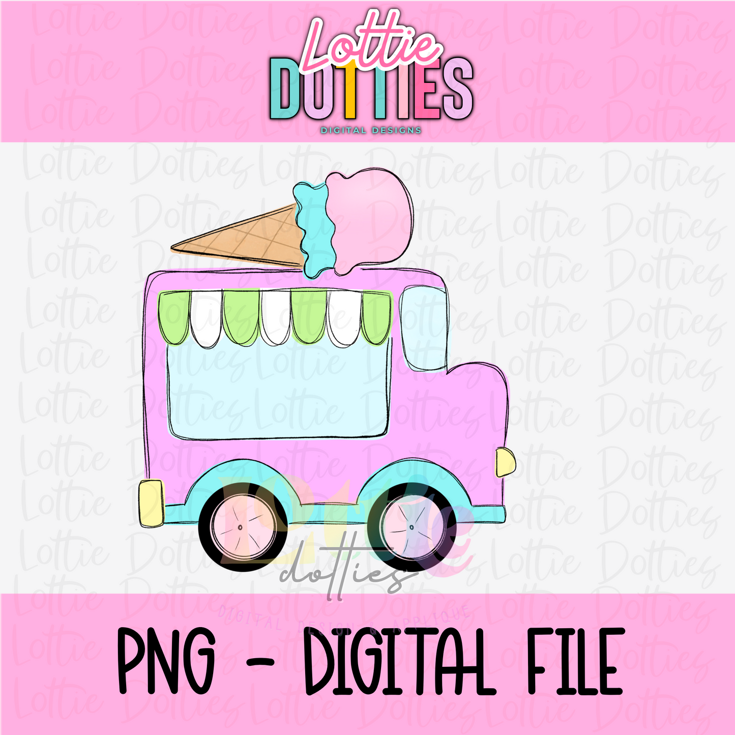 Ice Cream Truck PNG - Ice Cream Truck Clipart - Summer Png - Digital Download