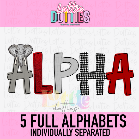Alabama alpha  - Alpha Pack - Alphabet Clipart -  - Football Alpha Pack