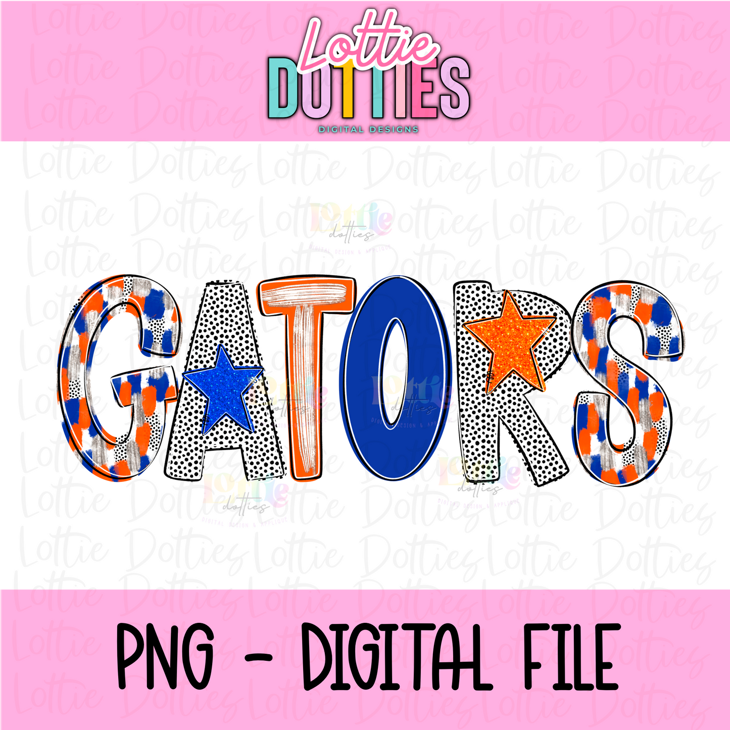 Gators PNG - Digital Download - Sublimation Design - Orange and Blue poppy