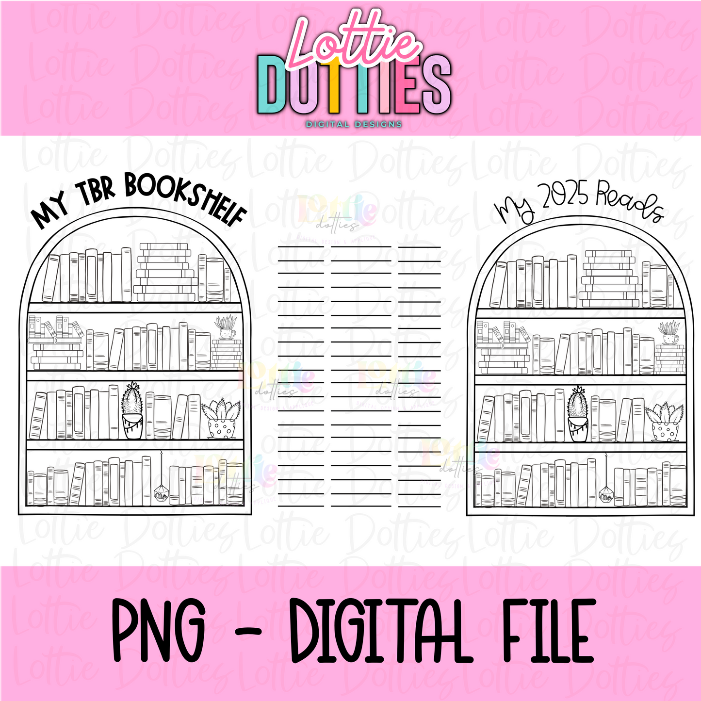 Book Tracker Png -TBR Book Tracker - Goal Tracker - Book List - Book Tracker