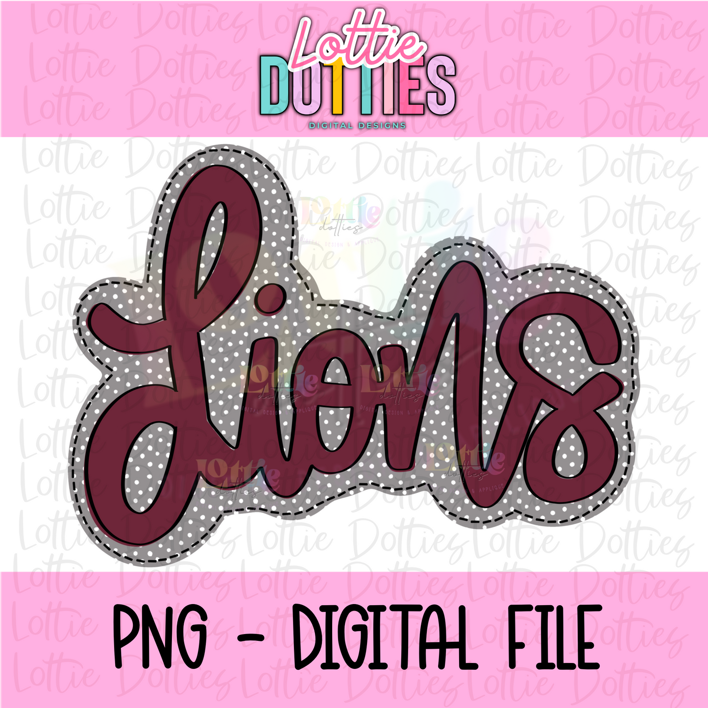 Lions PNG - lions sublimation - Digital Download - Maroon and Gray