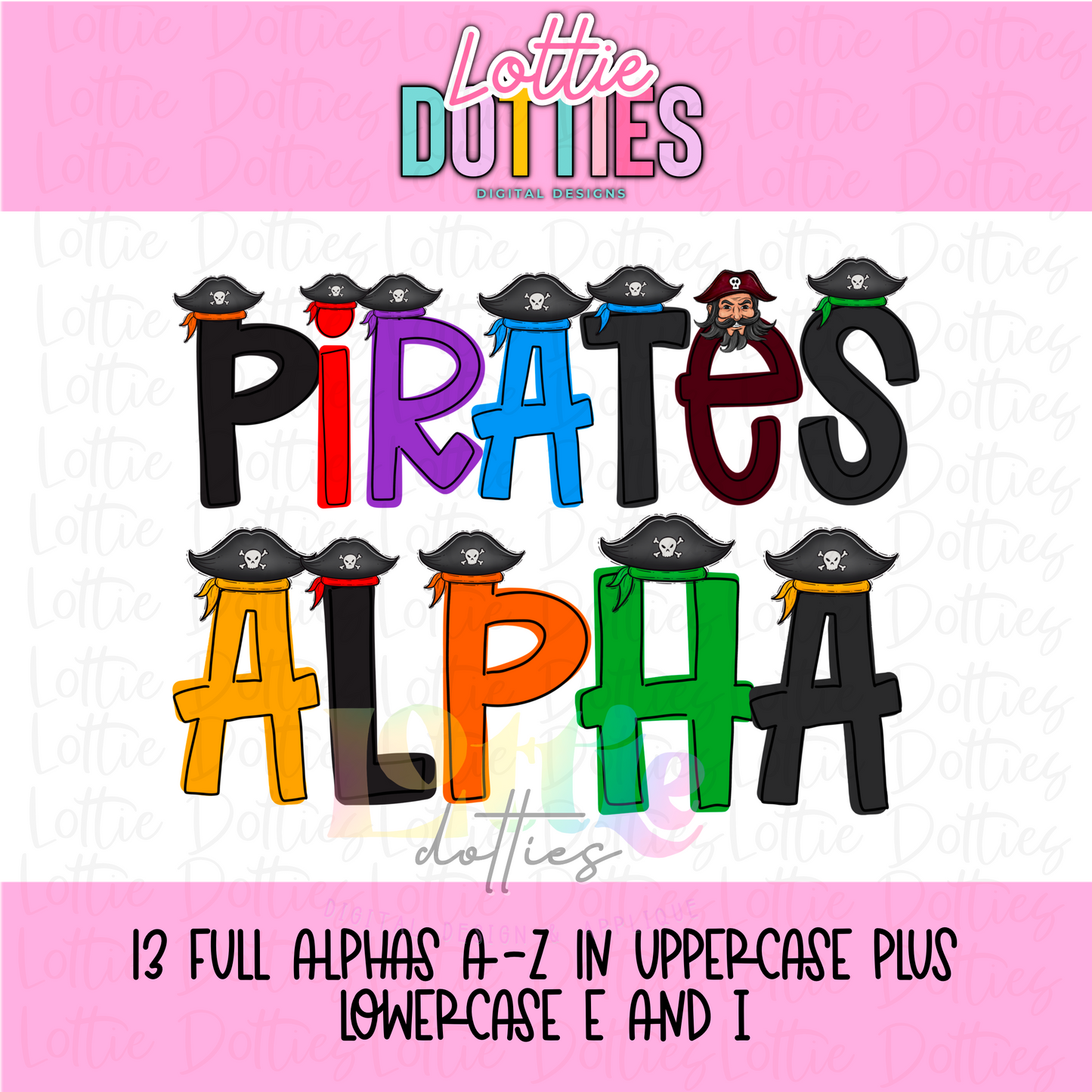 Pirate Alpha - Alpha Pack - Alphabet Clipart - Instant Download - Alpha Pack