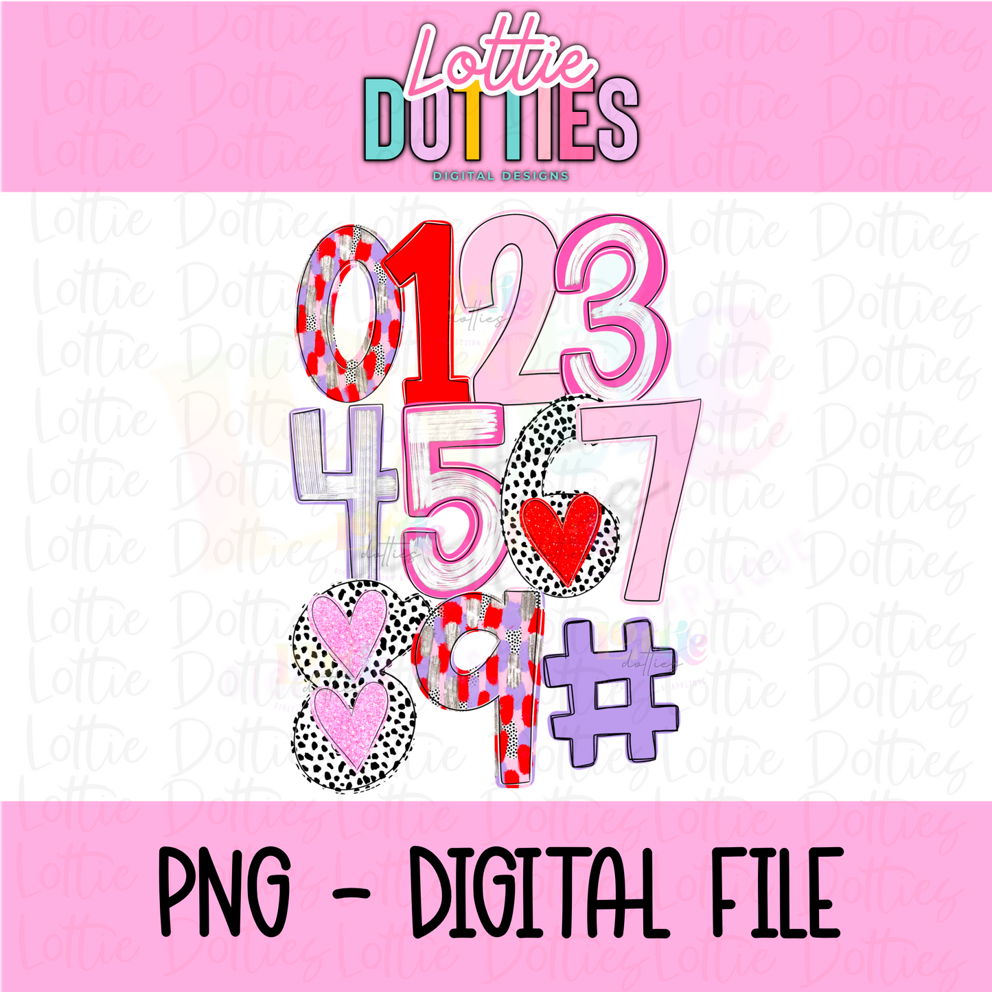Valentine’s Day Poppy Number Set Alpha - Whimsical Valentine Poppy Alpha - Number Clipart - Instant Download