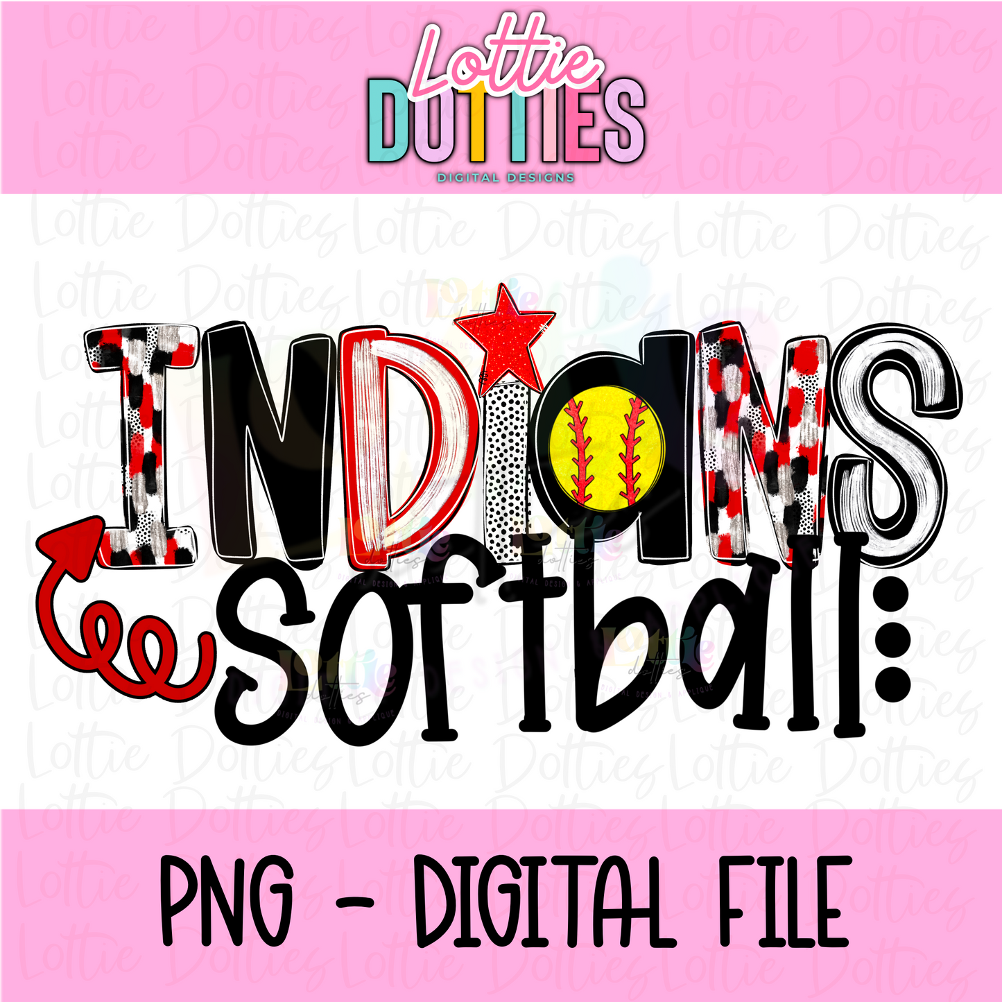Indians softball PNG - Indians Poppy Sublimation- Digital Download