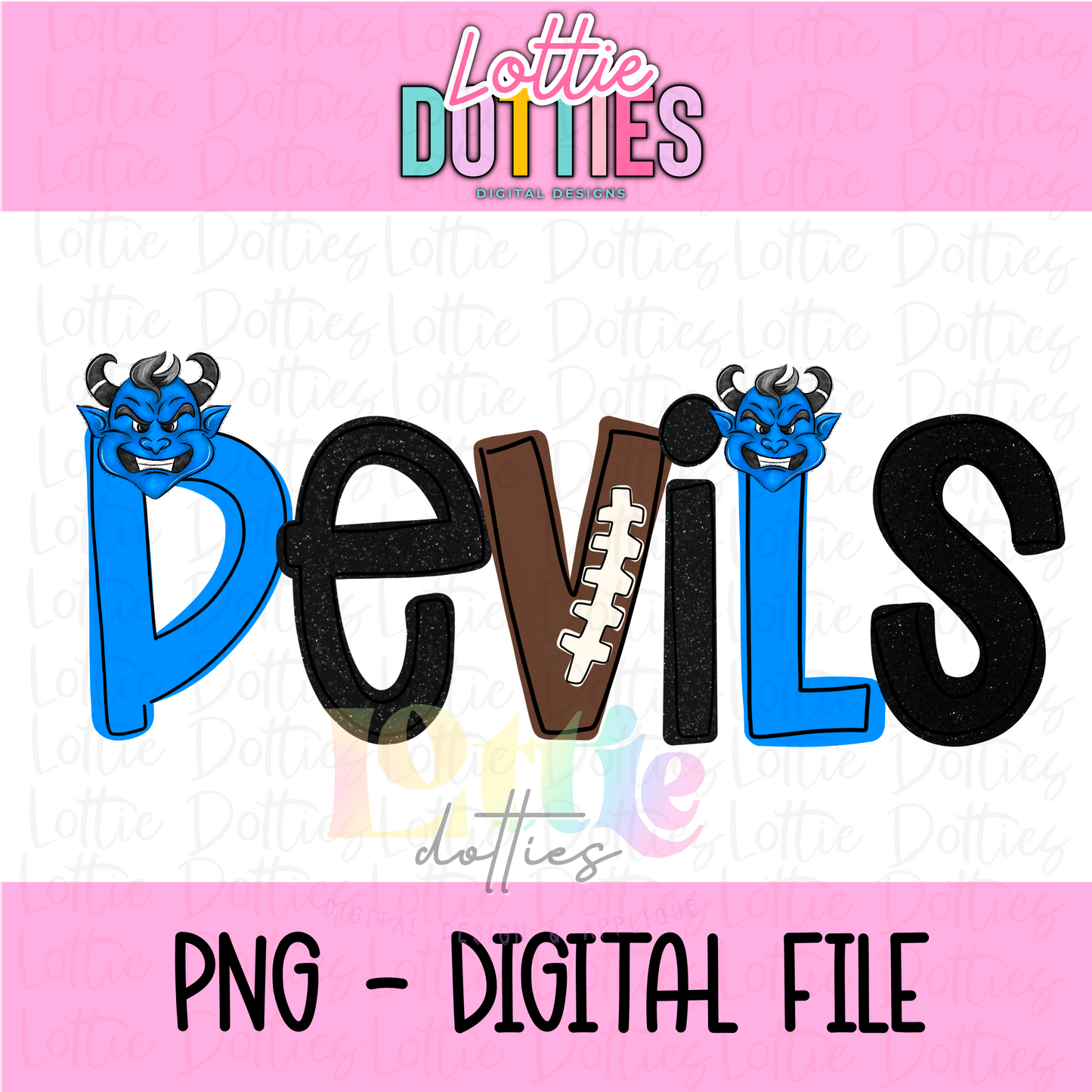 Blue Devils Png - Devils Sublimation Design - Digital Download - Red and Black