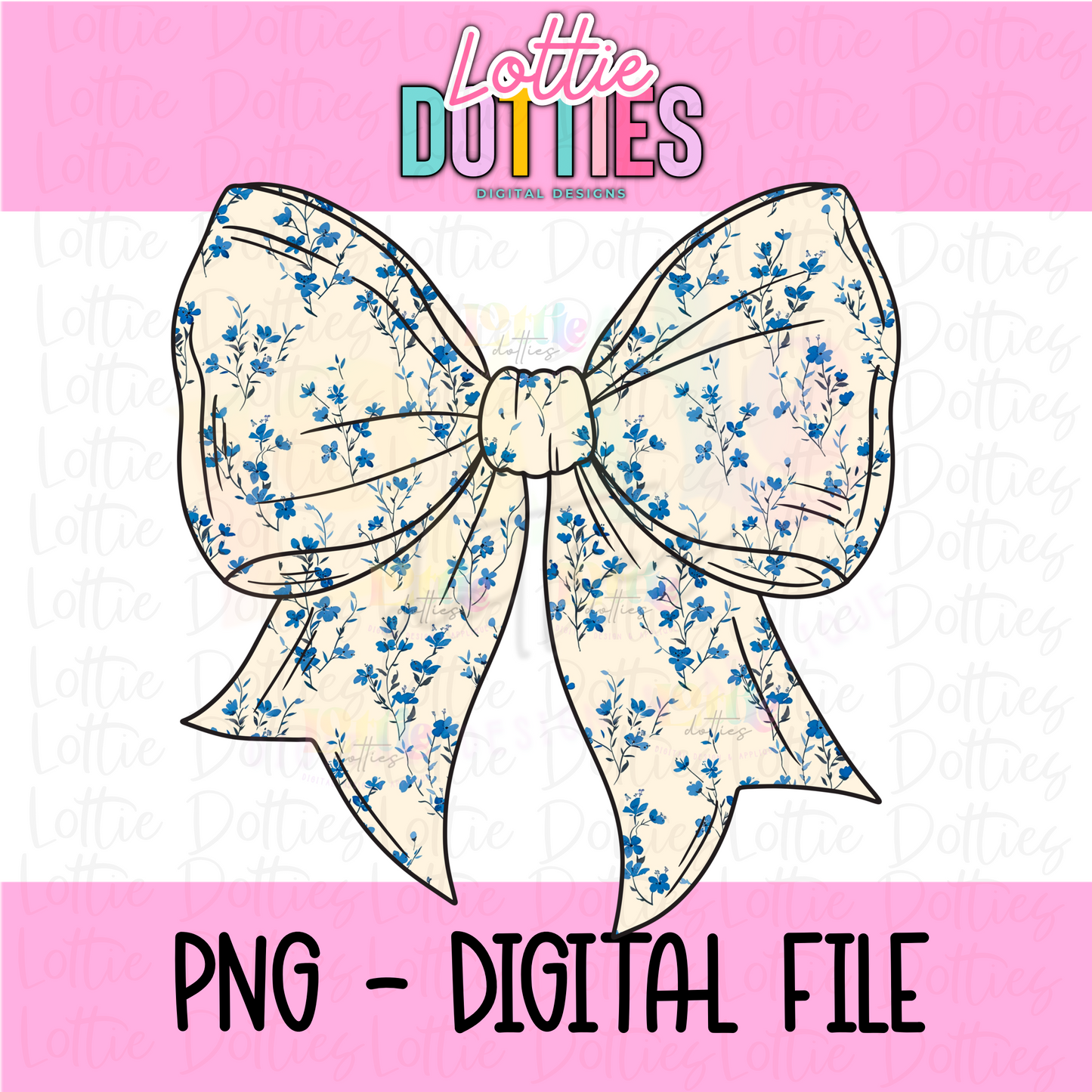 Floral Bow - floral Bow PNG - Bow Design Sublimation - Digital Download