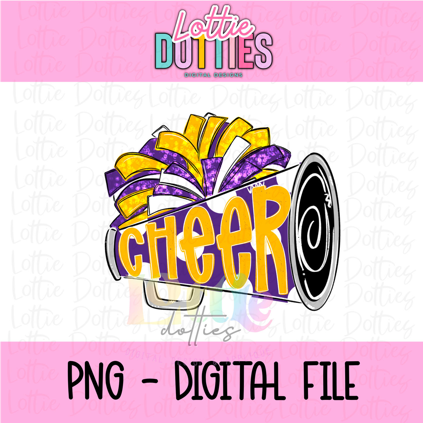 Cheer Megaphone PNG - Cheer Sublimation - Digital Design - Cheerleader