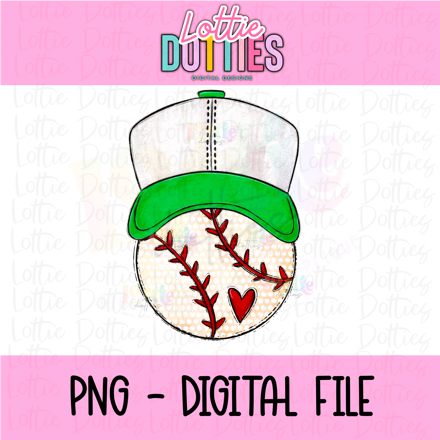 Baseball Green PNG - Design Sublimation - Digital Download
