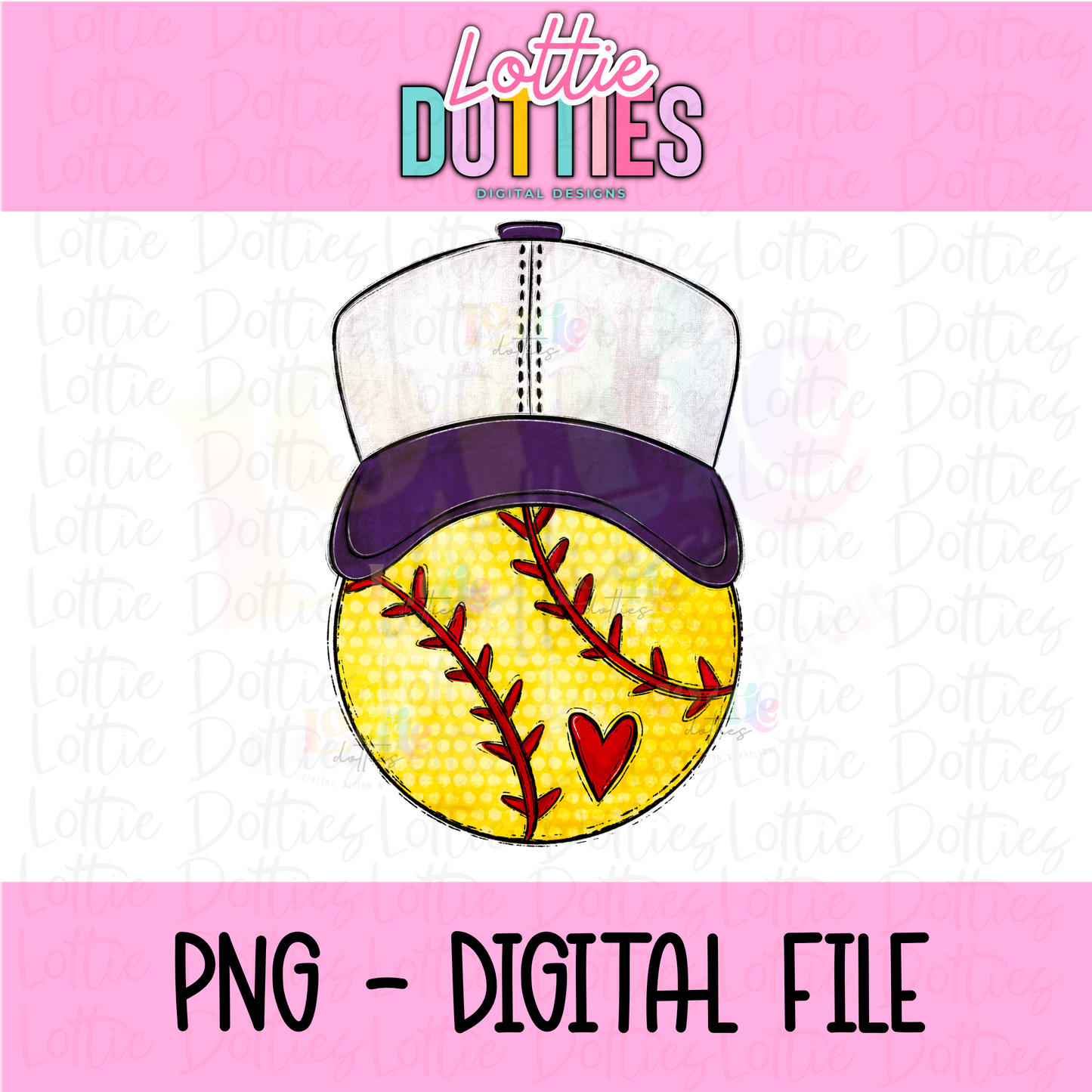 Softball purple PNG - Design Sublimation - Digital Download