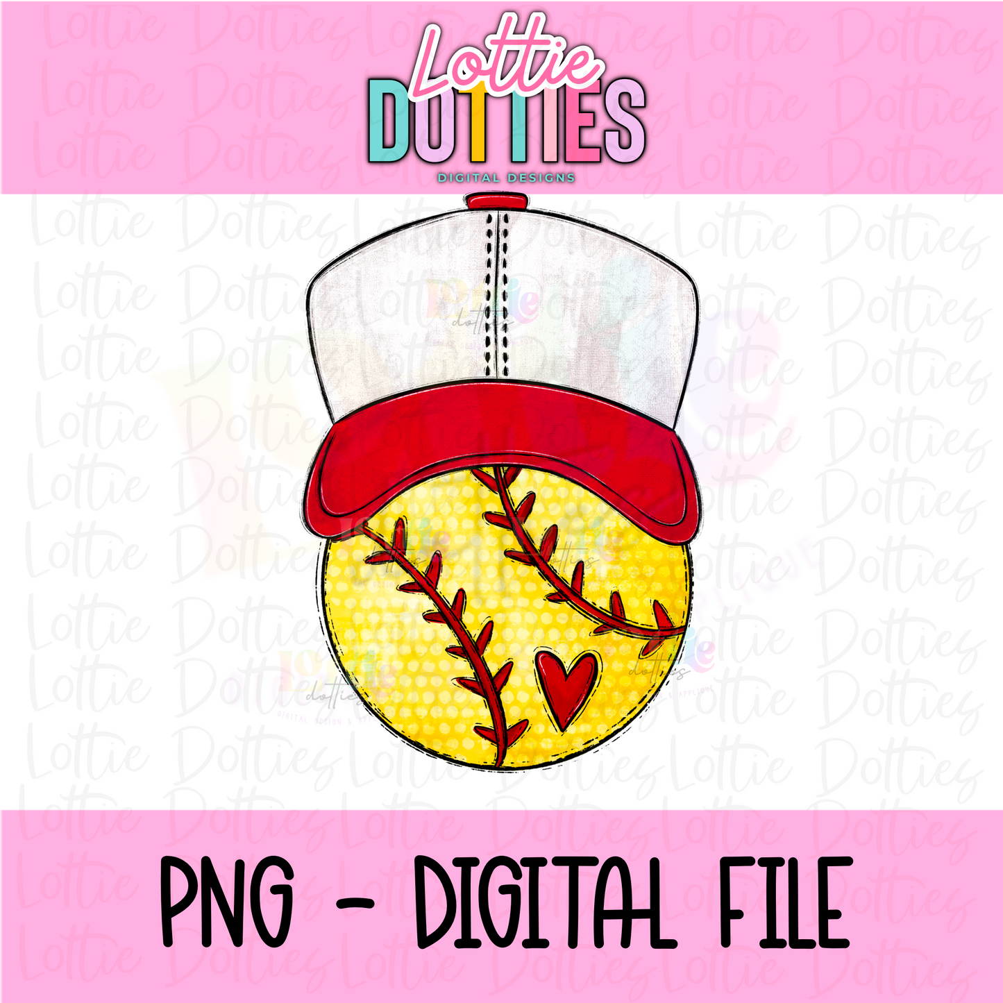 Softball red PNG - Design Sublimation - Digital Download
