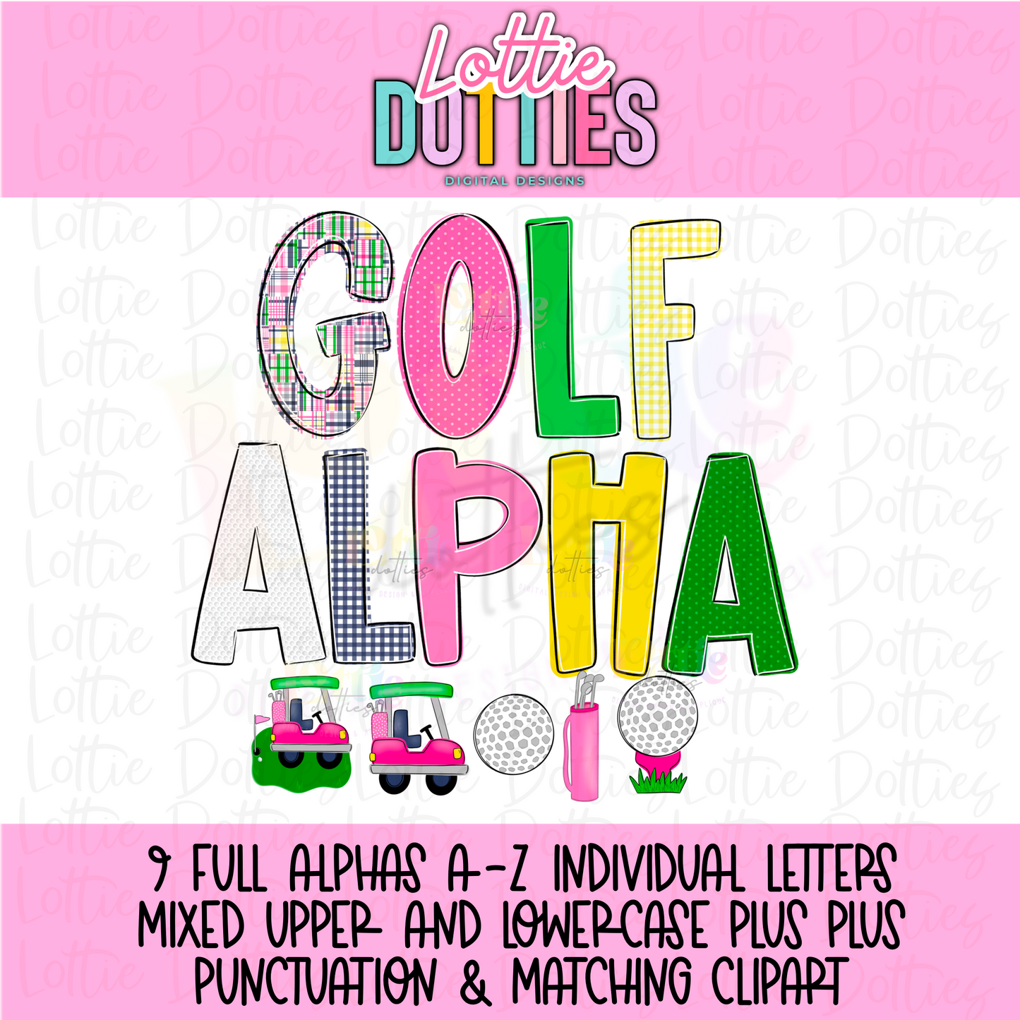 Golf Alphabet - Golf Alpha Pack - Alphabet Clipart - Instant Download - Alpha Pack