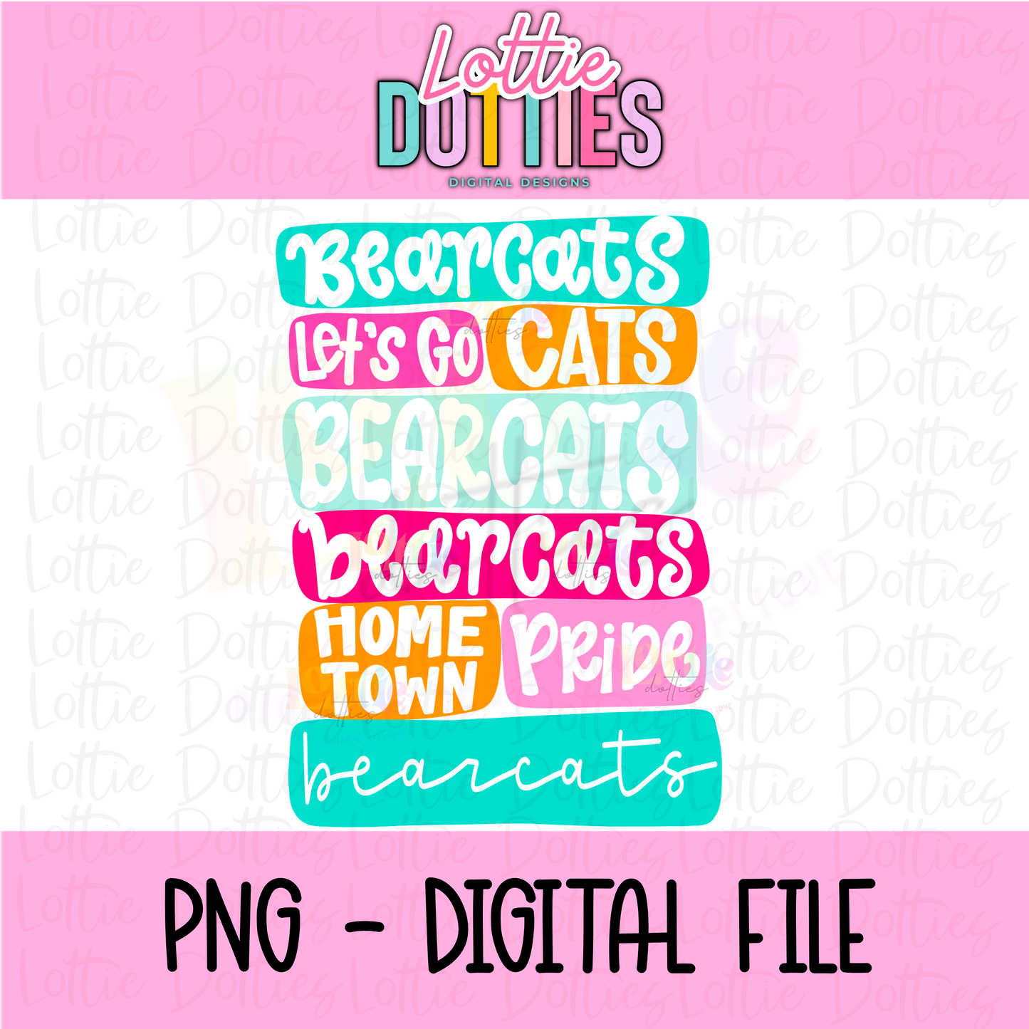 Bearcats PNG - Bearcats Color block Sublimation - Digital Download