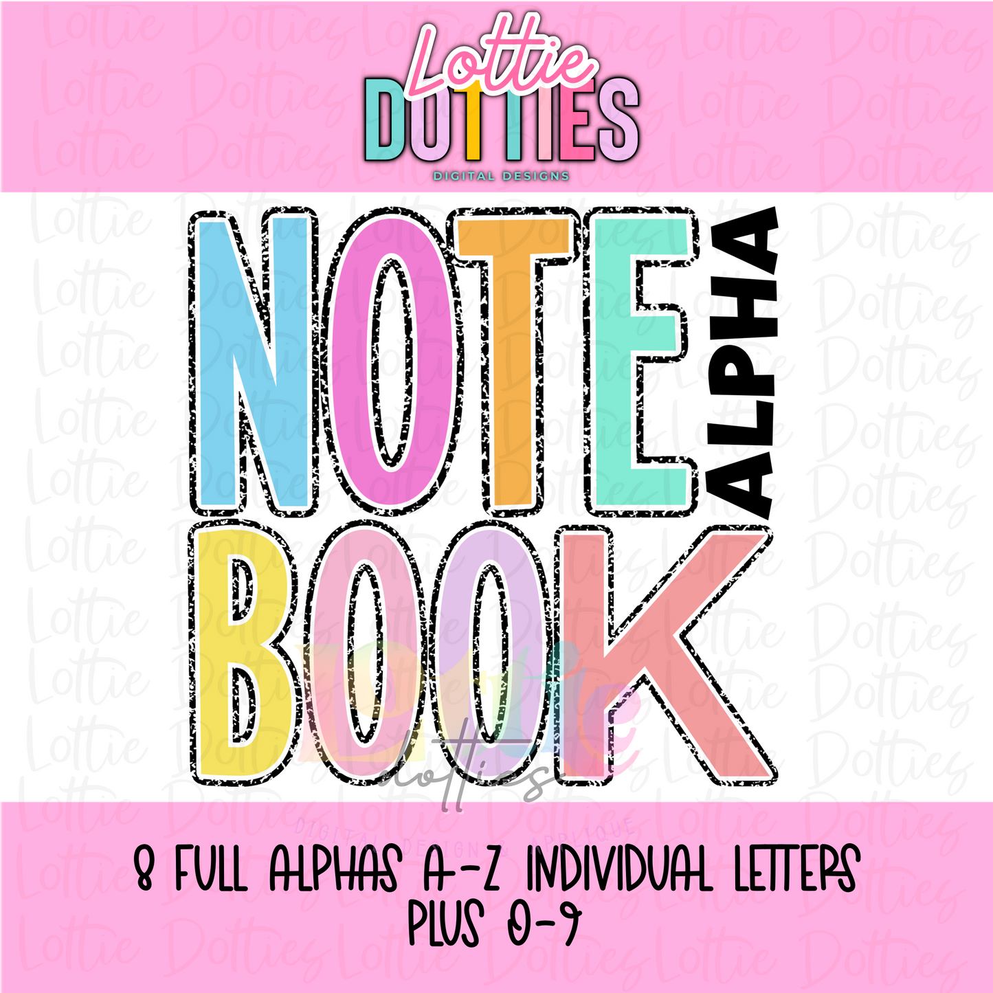 Notebook Alpha - School Alpha - Teacher Alpha Pack - School Alphabet Clipart - Instant Download - Alpha Pack - School Alpha