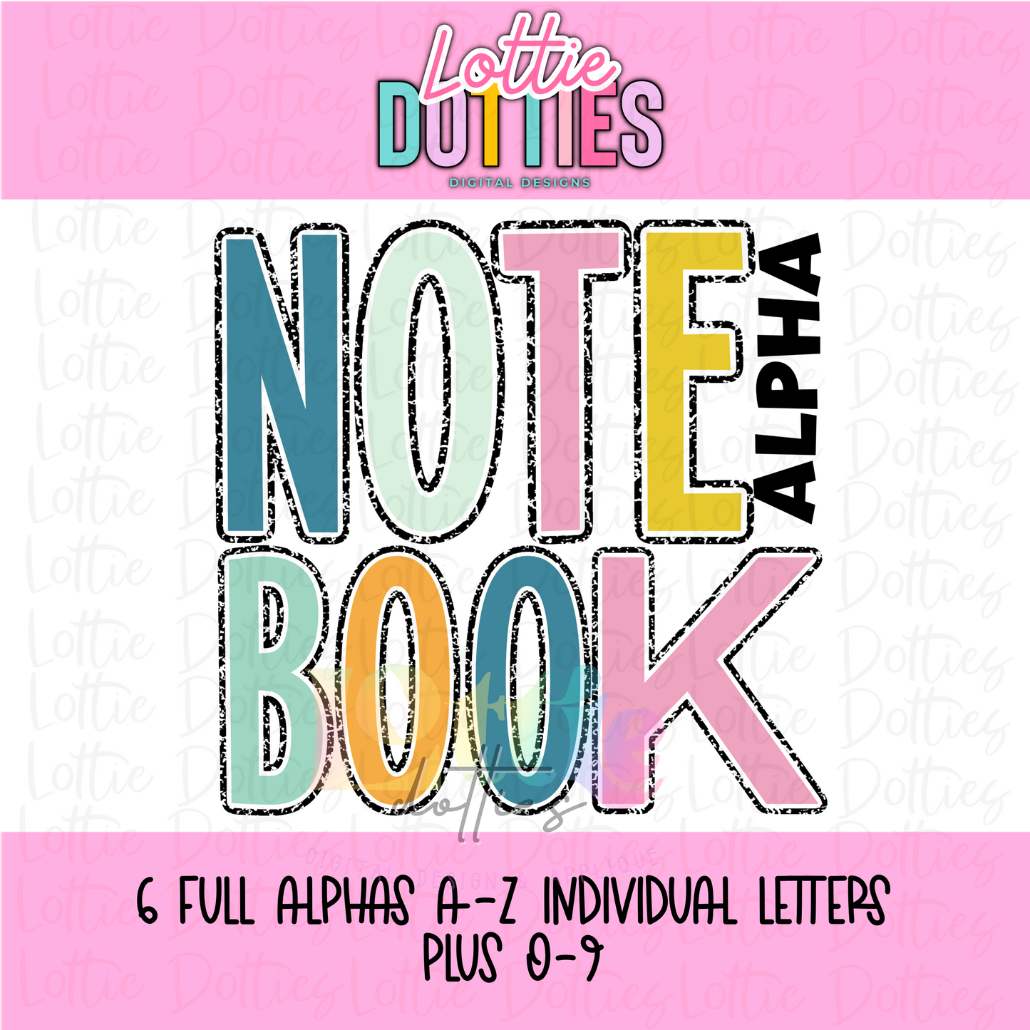 Boho Notebook Alpha - School Alpha - Teacher Alpha Pack - School Alphabet Clipart - Instant Download - Alpha Pack - School Alpha