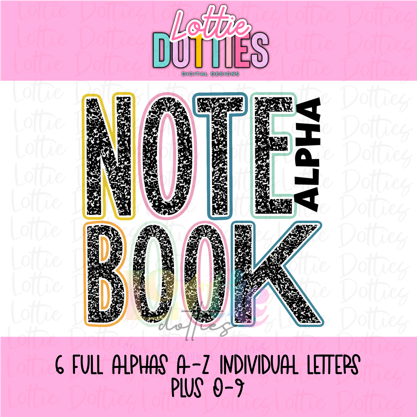 Boho Notebook Alpha - School Alpha - Teacher Alpha Pack - School Alphabet Clipart - Instant Download - Alpha Pack - School Alpha