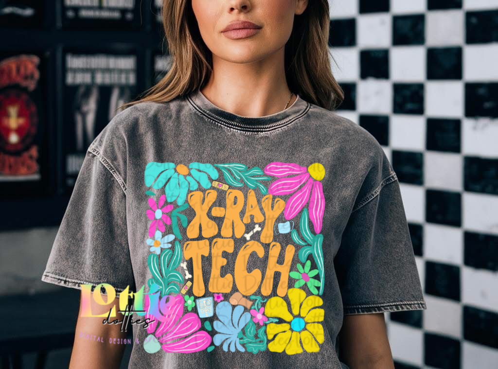 X-Ray Tech PNG - Digital Download - floral radiology Design