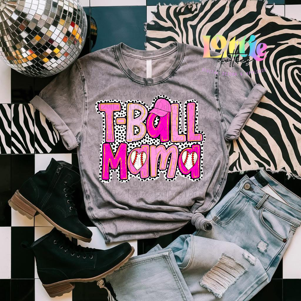 T-Ball Mama Png - T-Ball Pink Bows Sublimation File - Instant Download - Digital Download