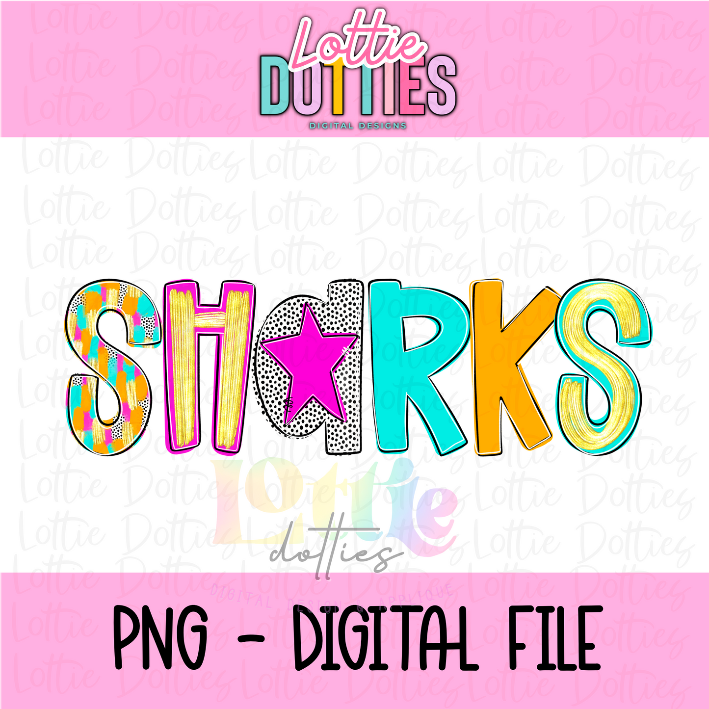 Sharks PNG - Sublimation Design - Digital Design - poppy mascot