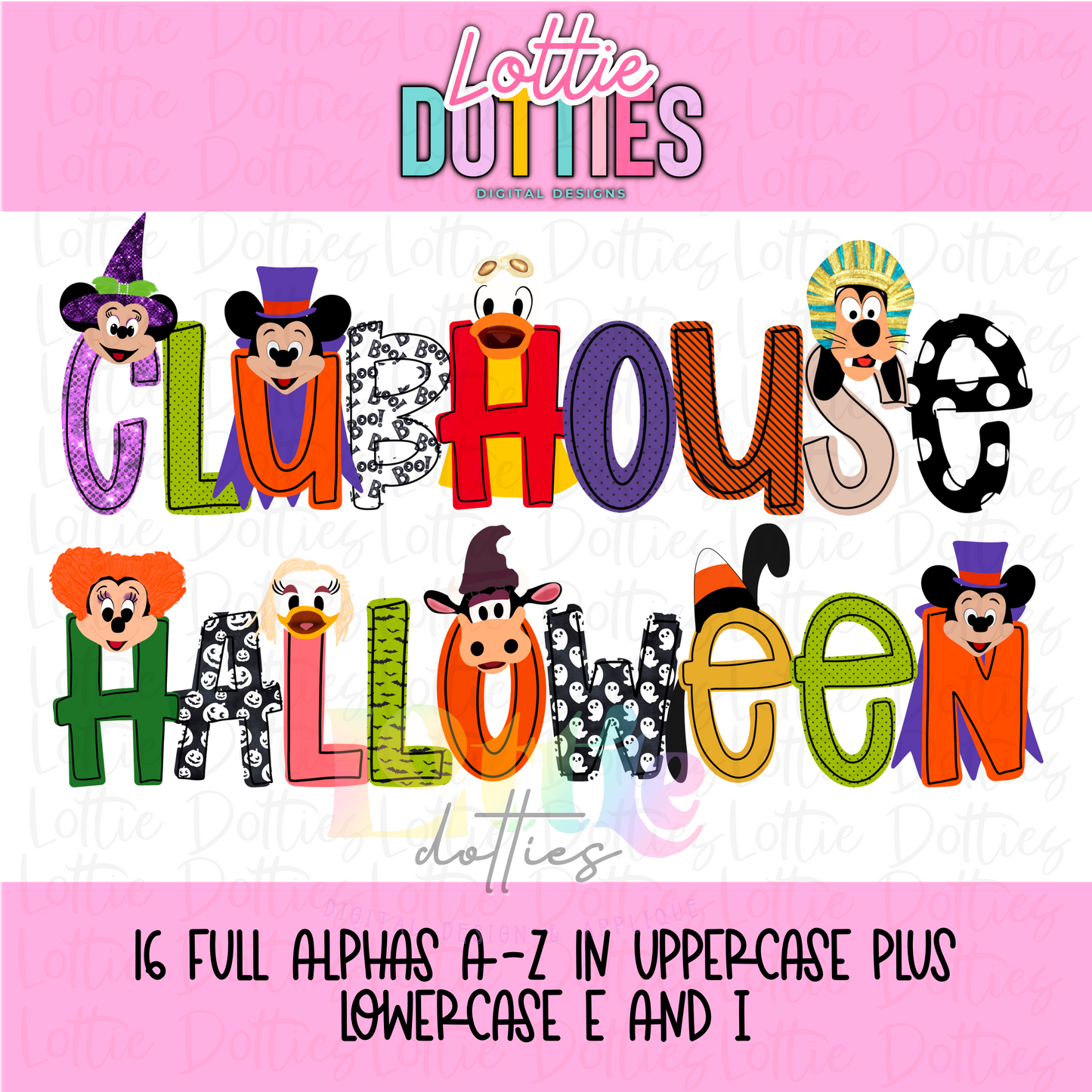 Halloween Clubhouse Inspired Alphabet - Alpha Pack - Alphabet Clipart - Instant Download - Alpha Pack
