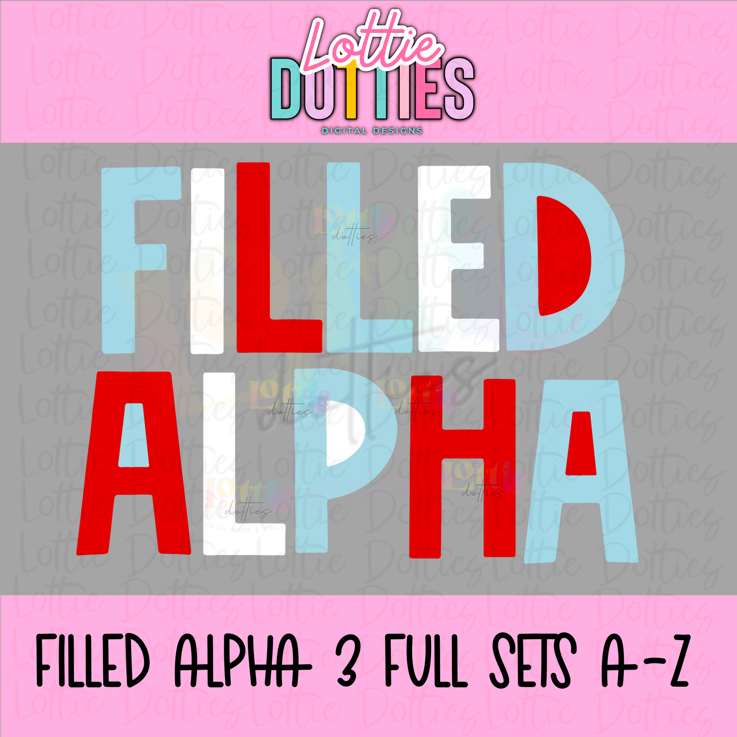 Red and Blue Filled Alpha Png - Alpha Pack - Digital Download