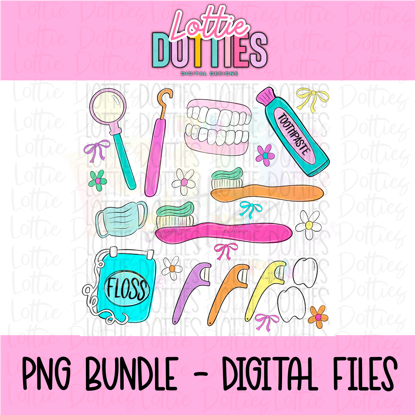 Dental Clipart - Clipart Pack - Occupation Designs - Dental Hygienist- Dentist - Digital Download - PNG Files - Dental Designs