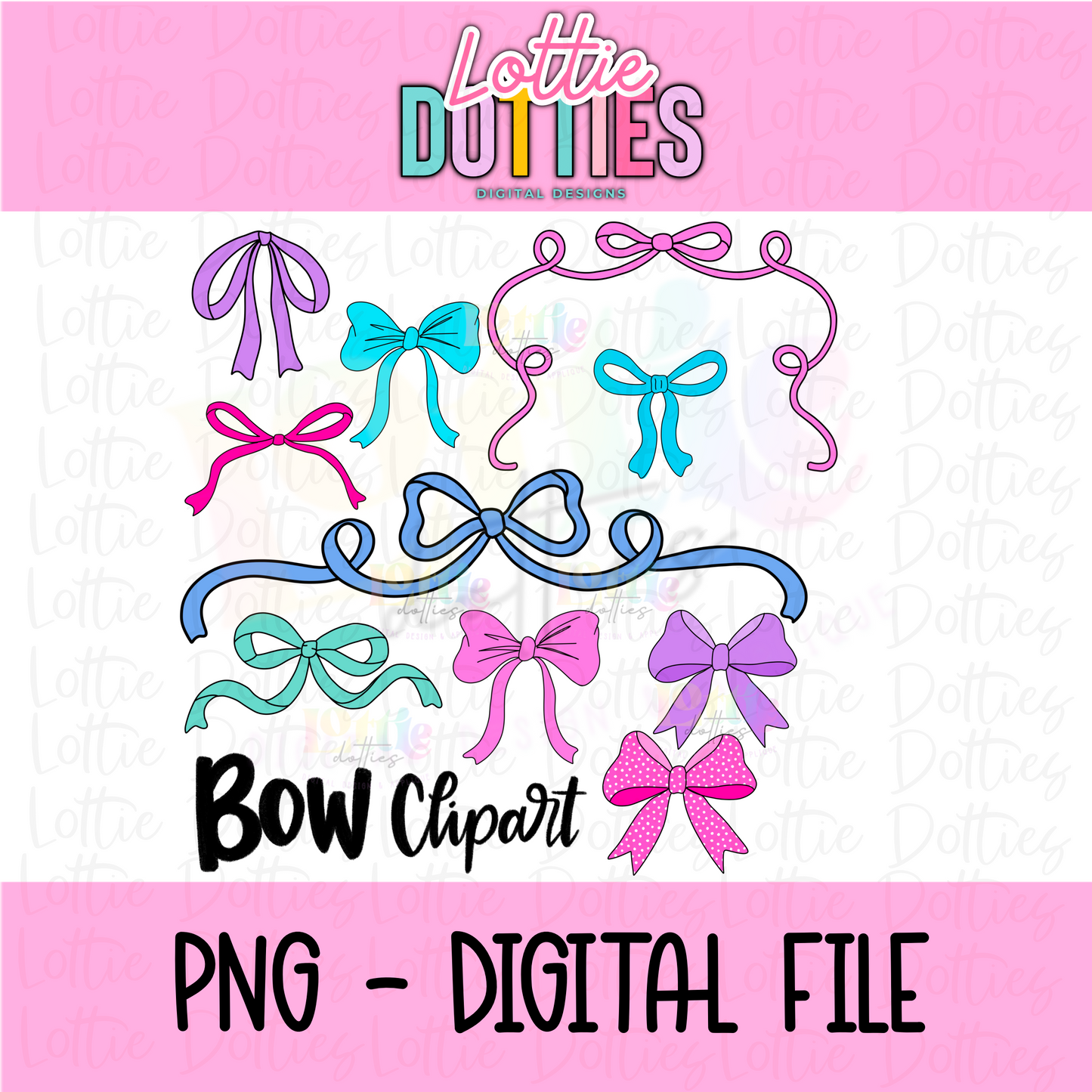 Bow clipart PNG - clipart design - Digital Download