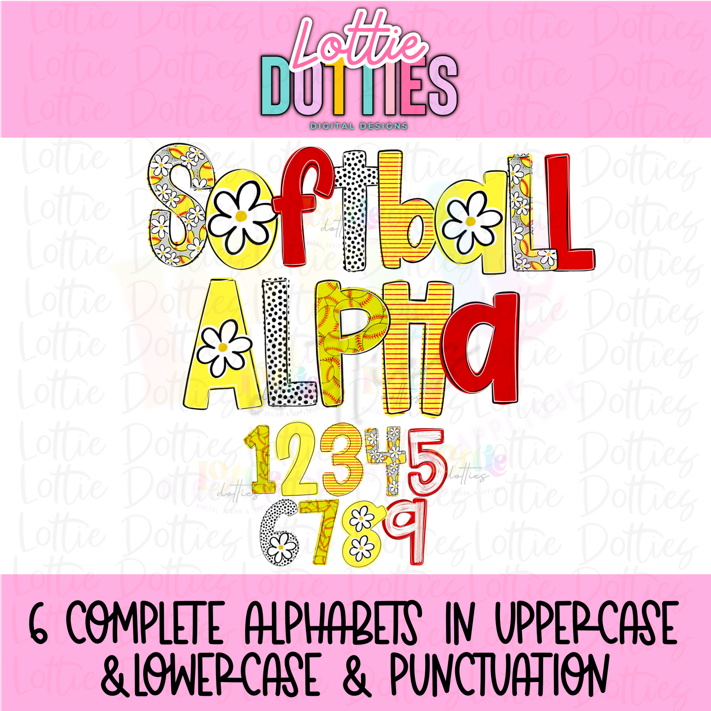 Softball Alphabet - Alpha Pack - Softball letters - Softball Numbers - Instant Download - Alpha Pack