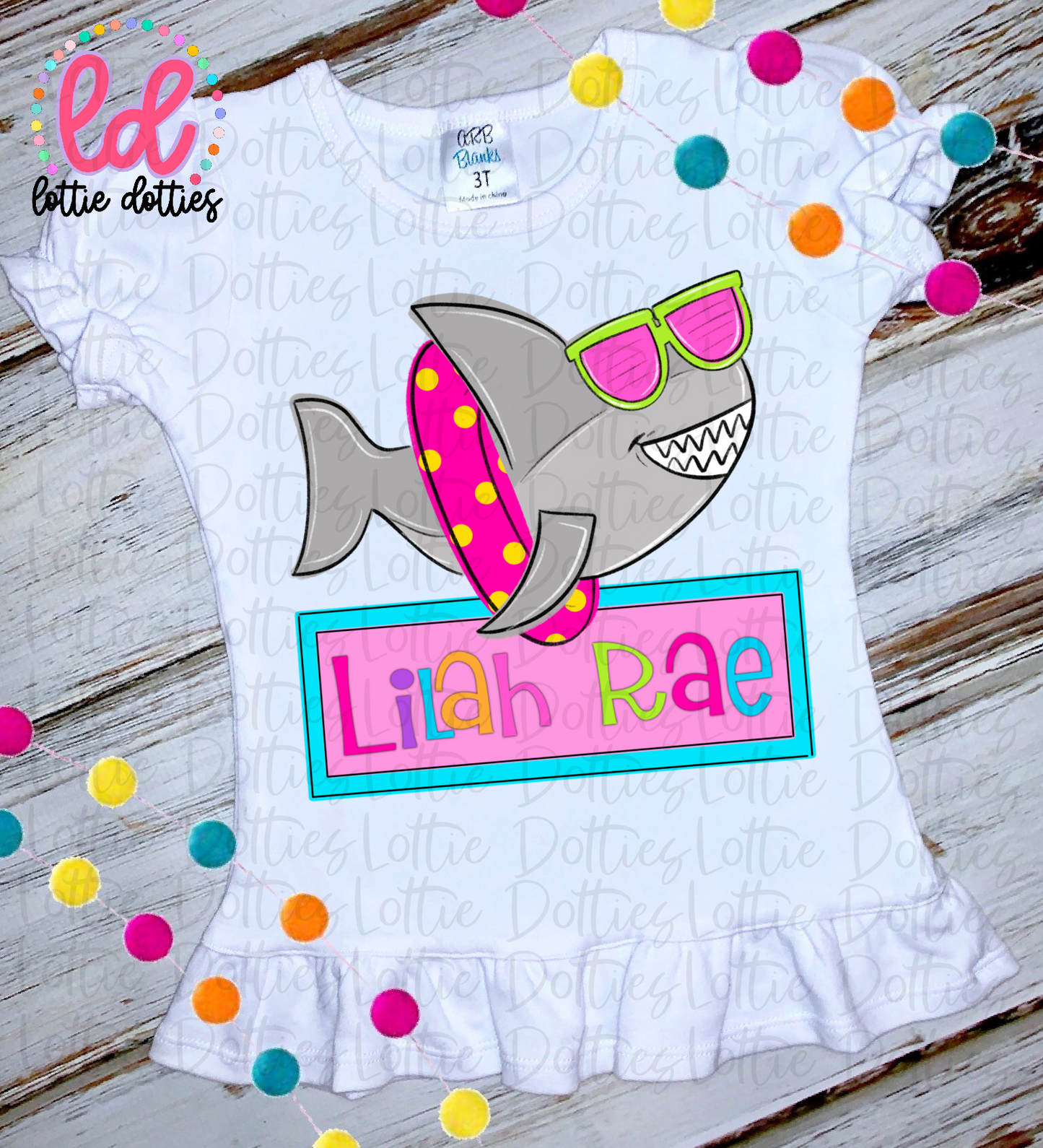 Shark Name Plate PNG - Girl Shark Box Sublimation - Digital Download