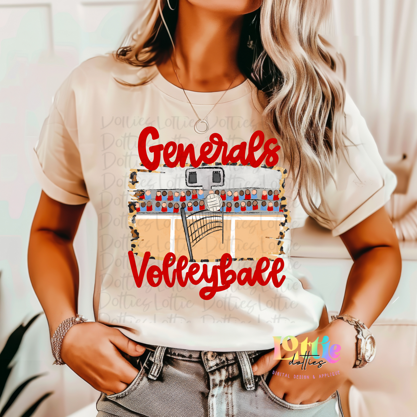 Generals Volleyball Court PNG - Generals Sublimation - Digital Download - Red