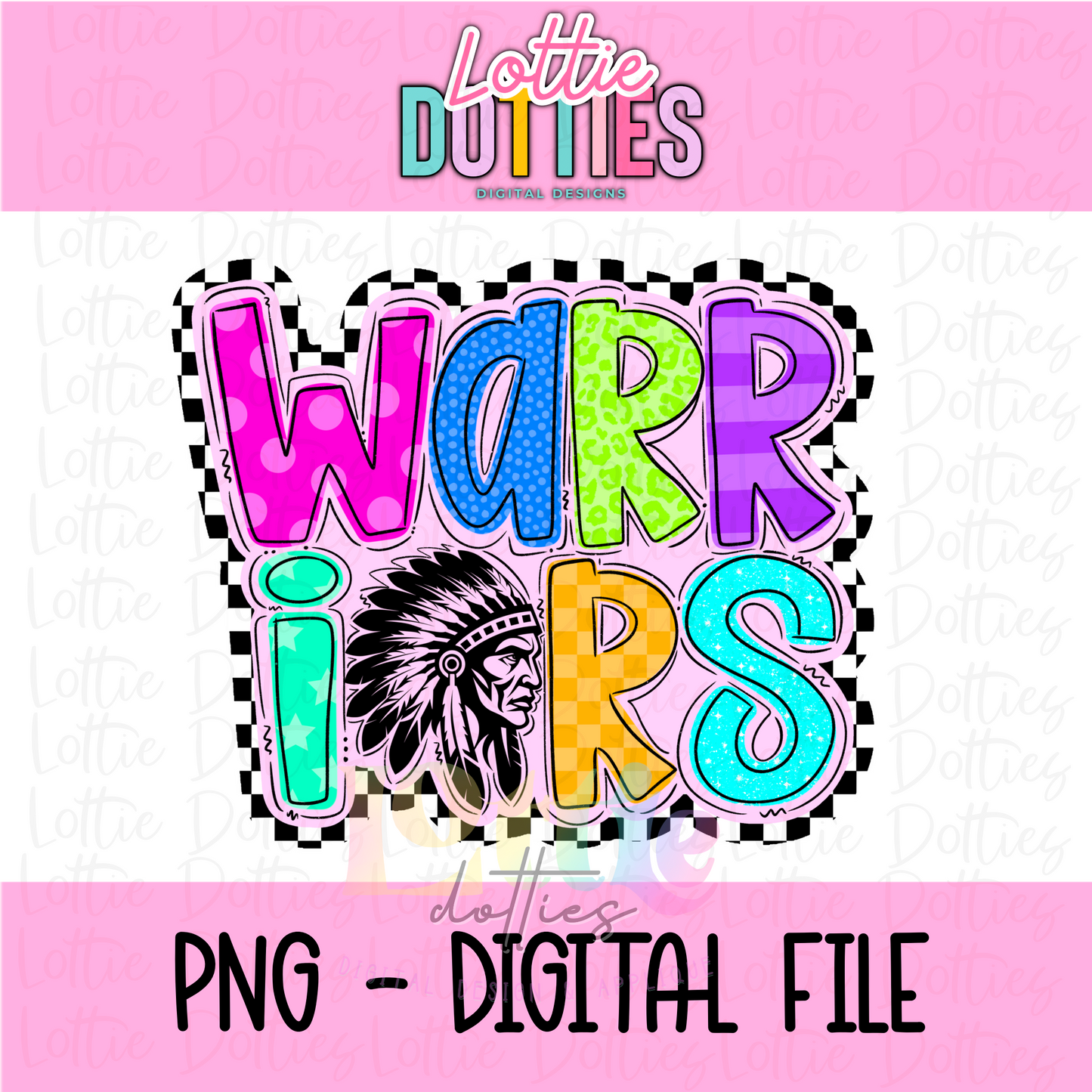 Warriors Neon Mascot Png - Mascot Sublimation Design - Digital Download