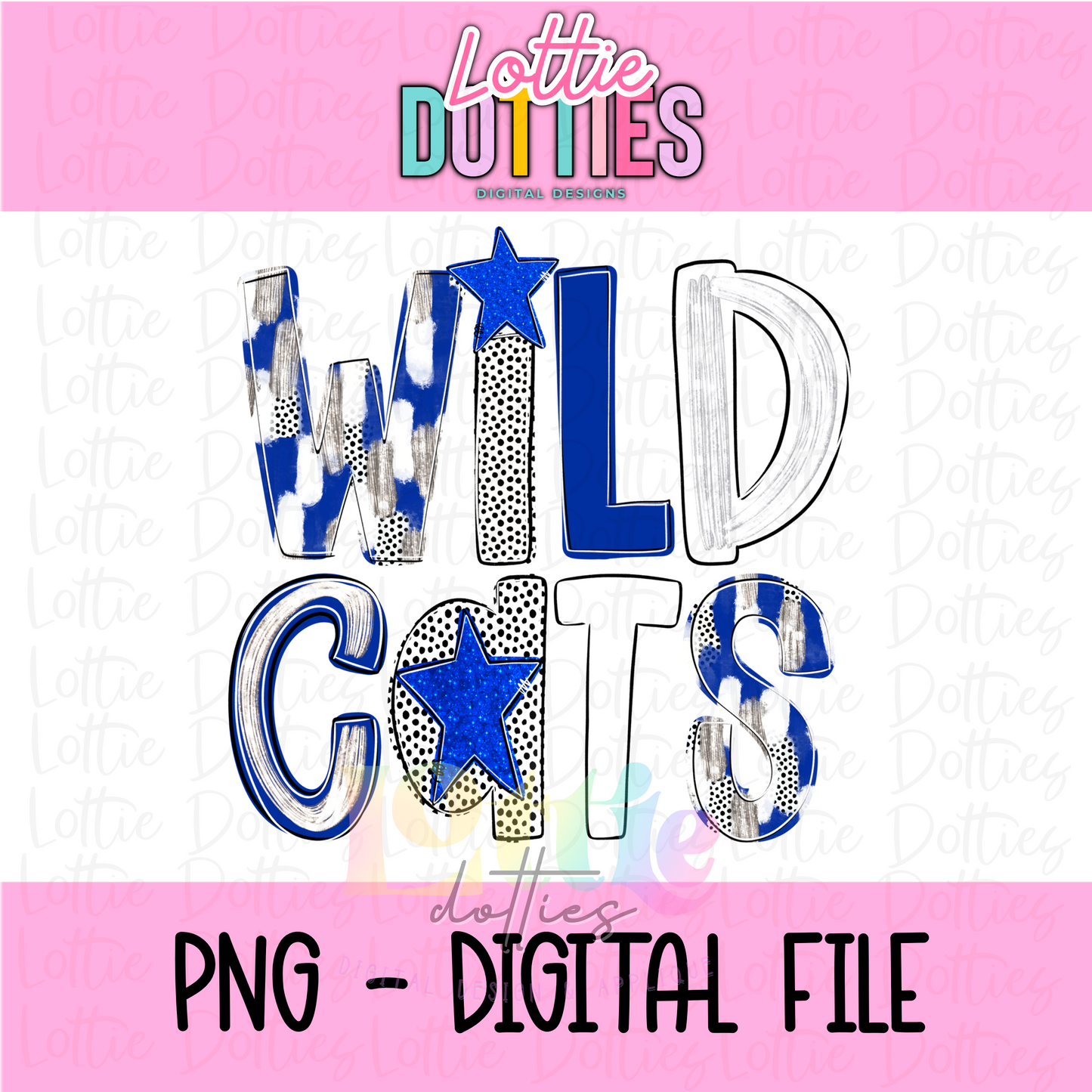 Wildcats poppy PNG - Wildcats sublimation design - Digital Download - Royal and White