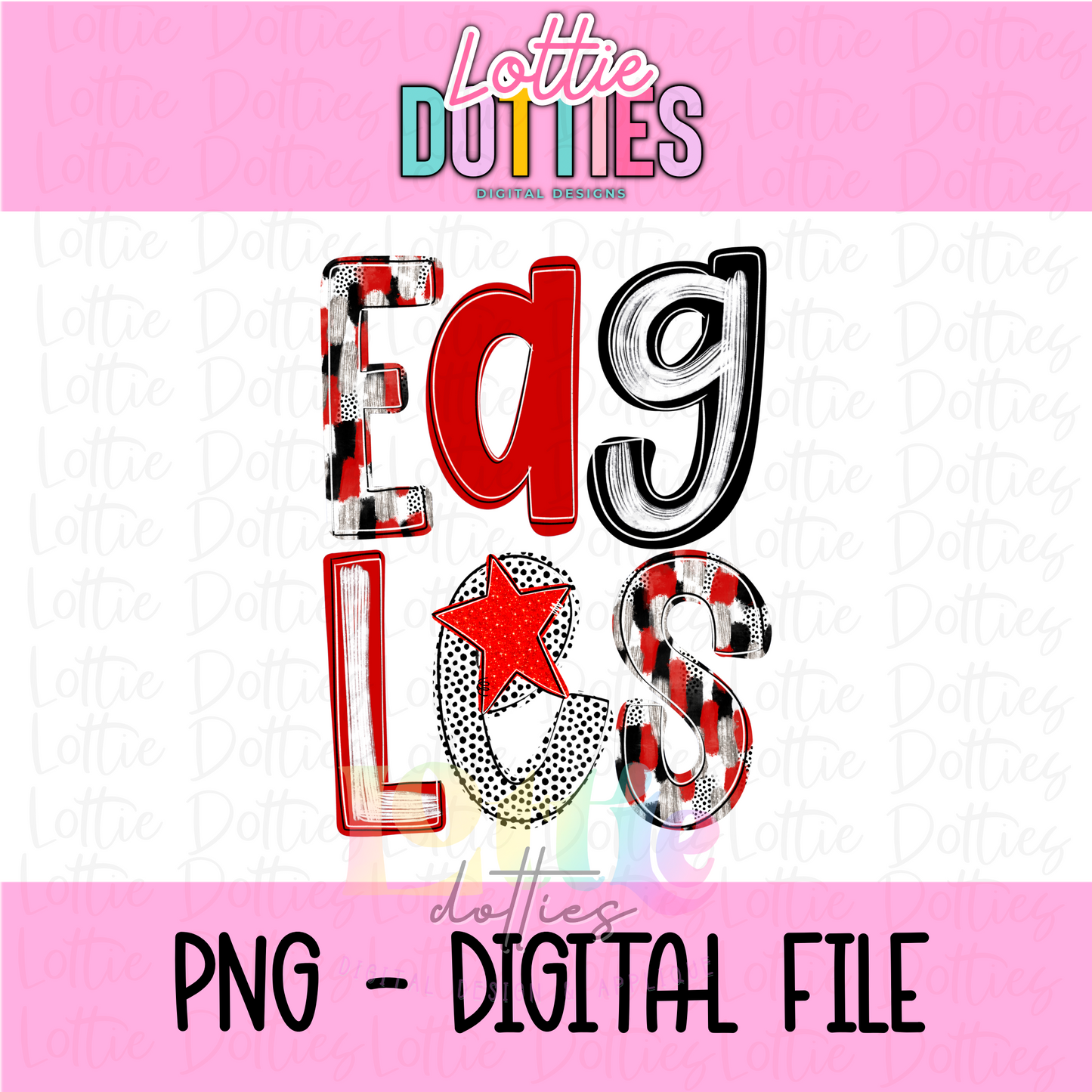 Eagles Poppy PNG | Eagles design | Digital Download | Red and Black