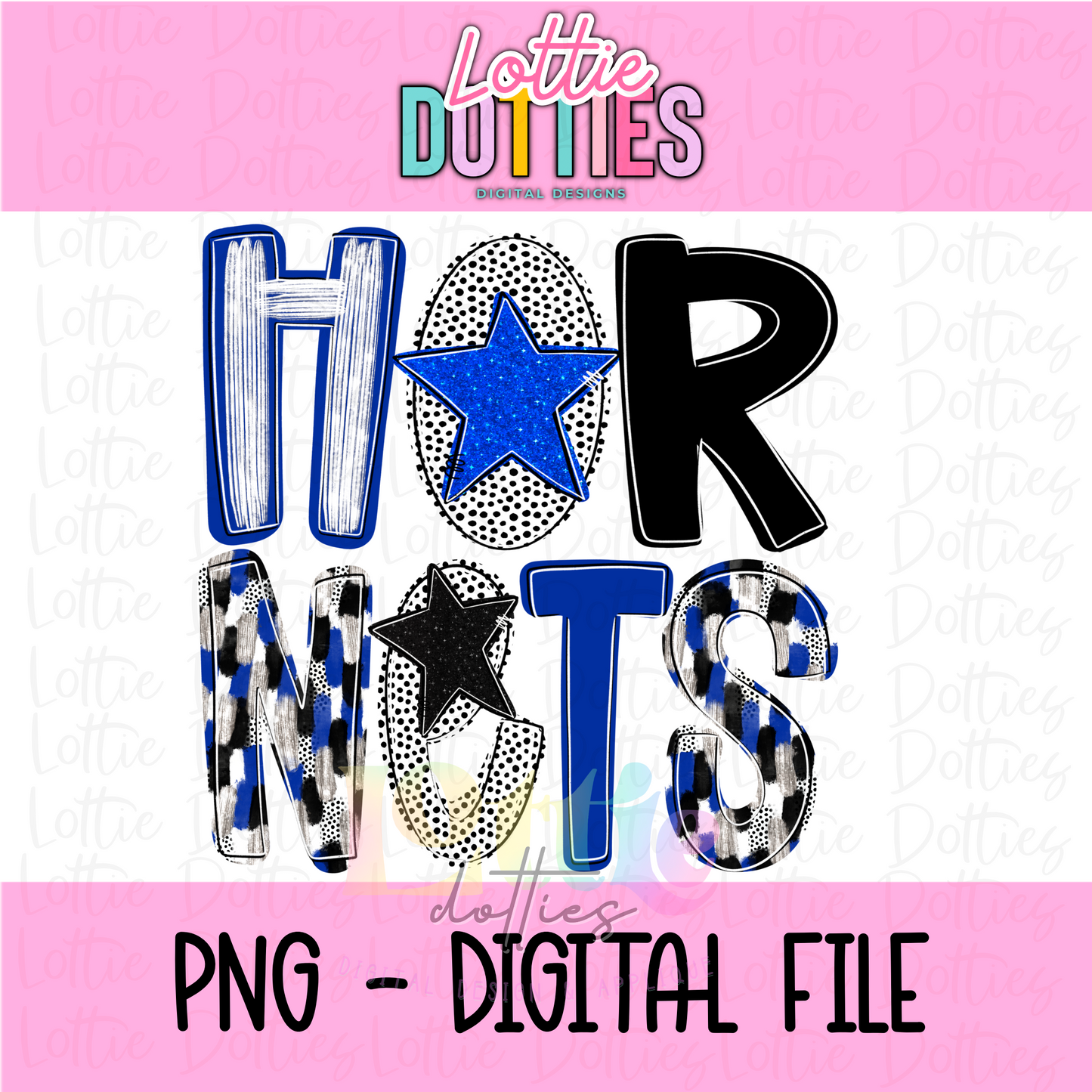 Hornets Poppy PNG - Hornets sublimation design - Digital Download - Royal and Black