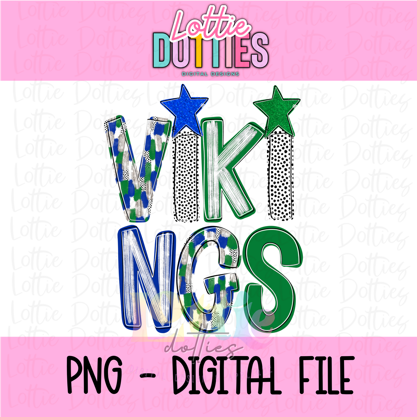 Vikings Poppy PNG - Vikings Sublimation design - Digital Download - Green and Blue