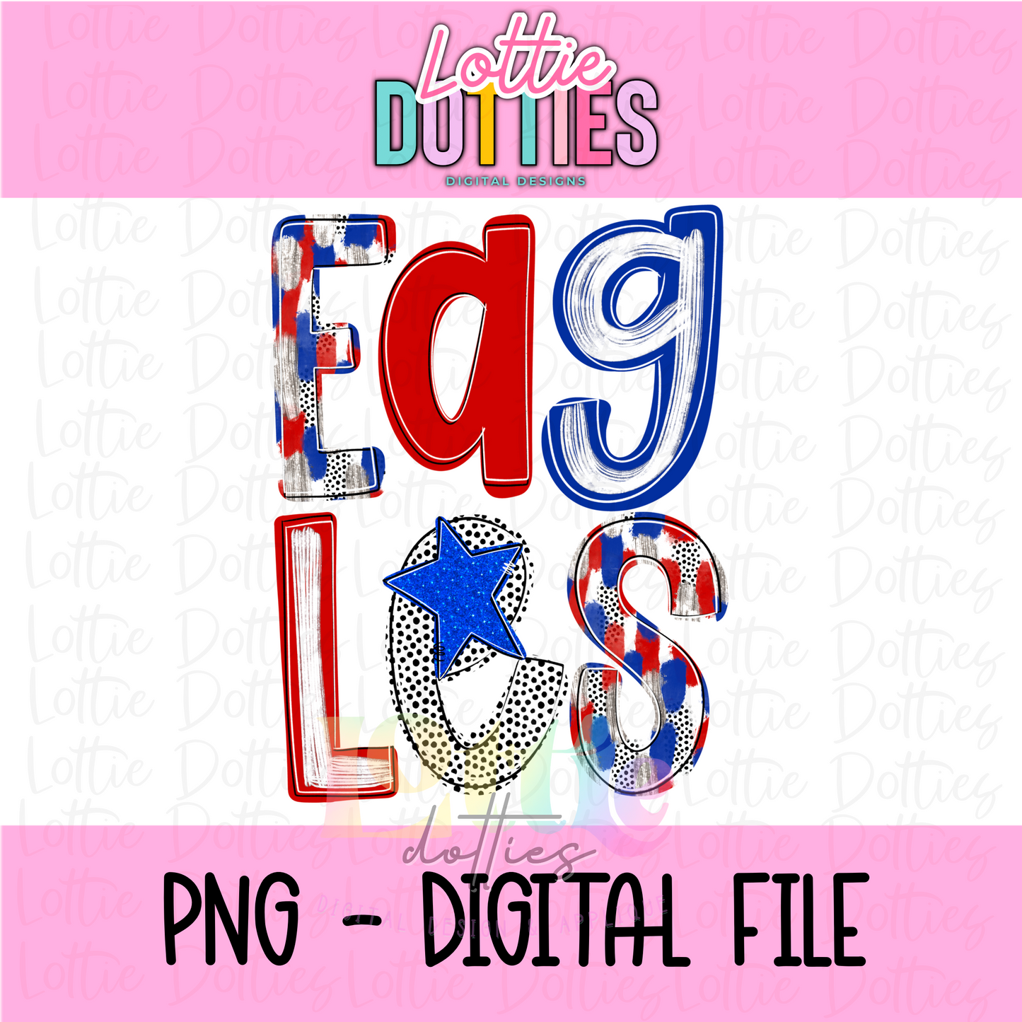 Eagles Poppy PNG - Eagles sublimation design - Digital Download - Red and Blue